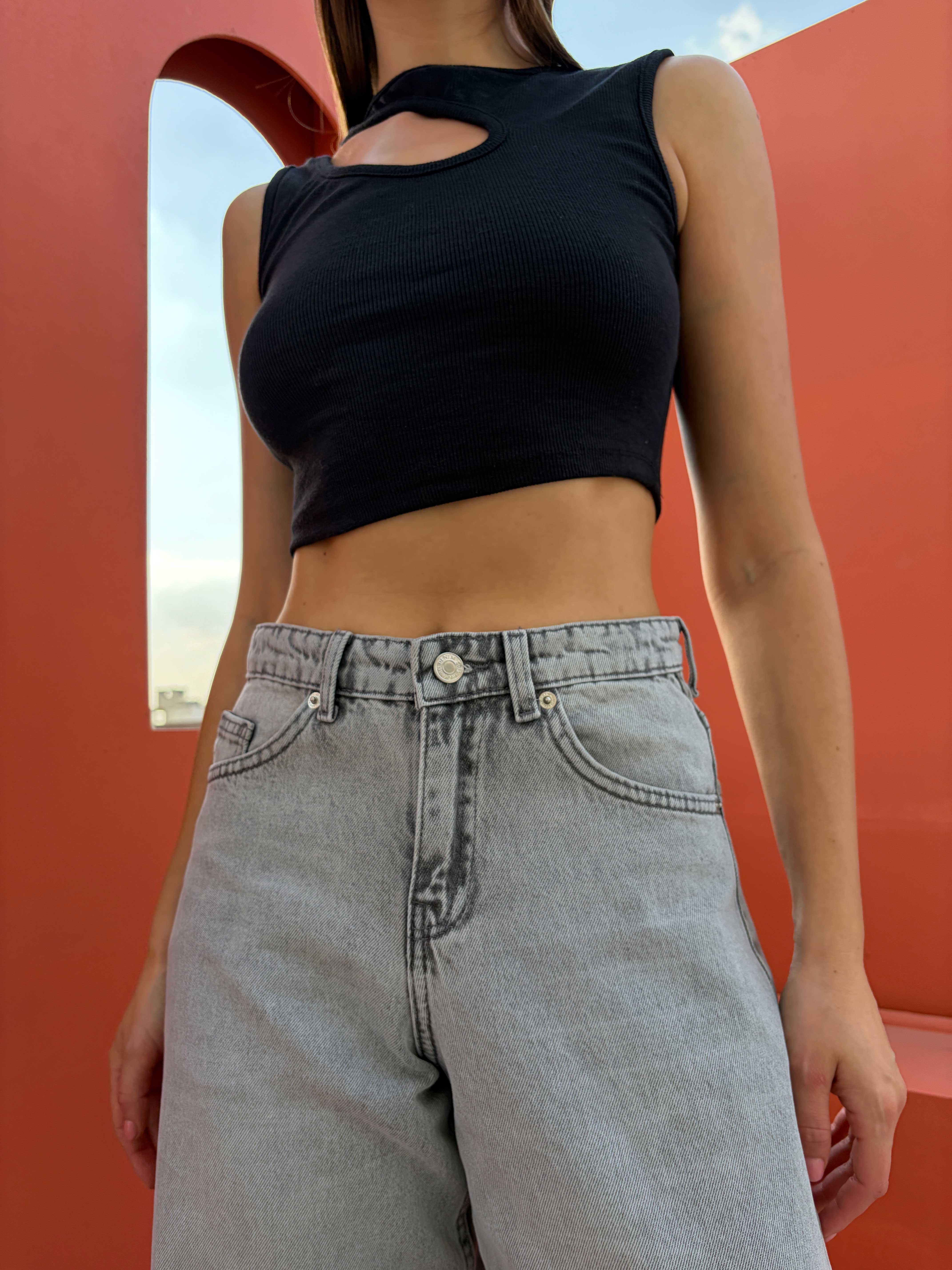 Baggy – Mid Rise Light Acid Grey Jeans