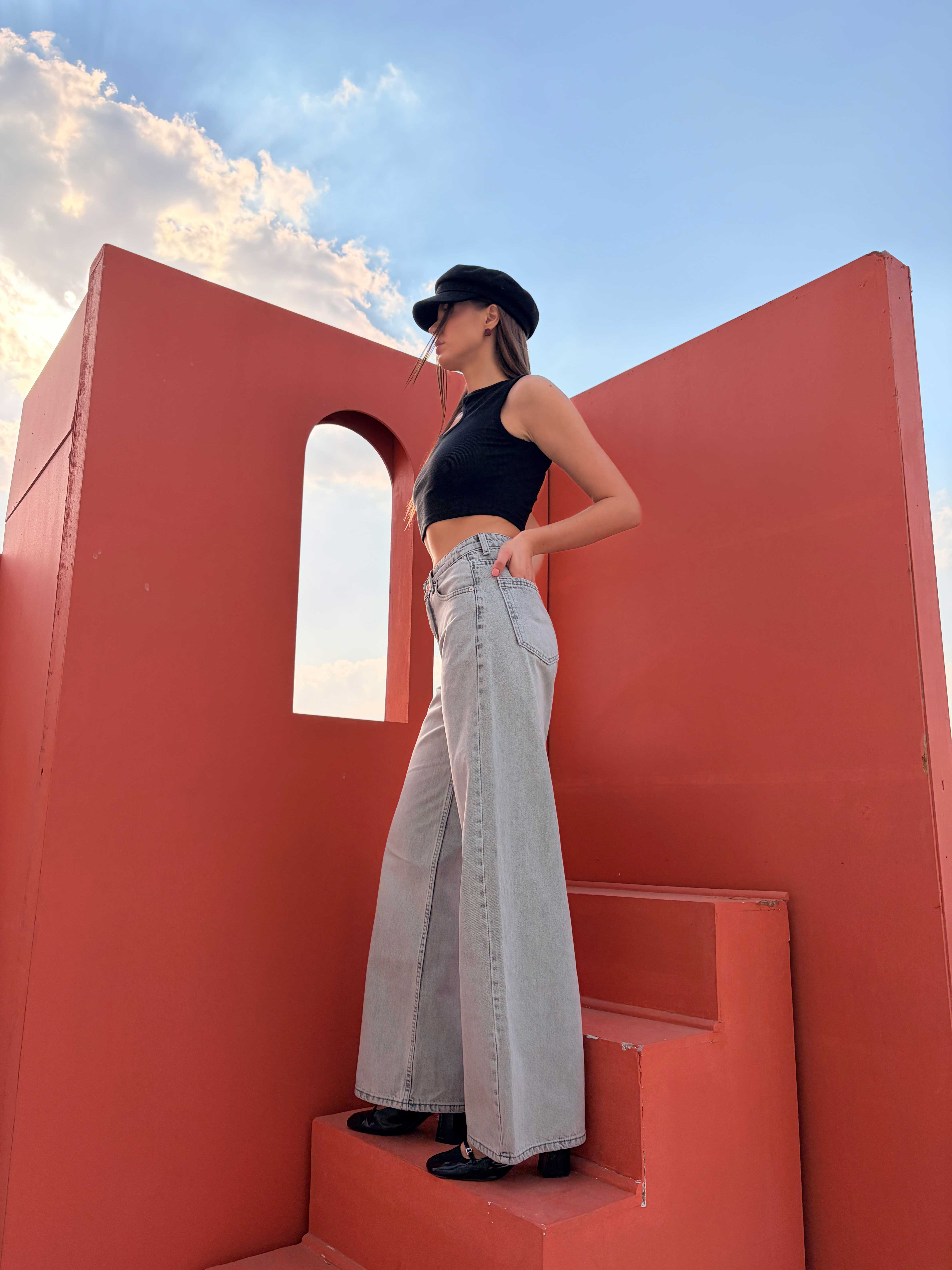 Baggy – Mid Rise Light Acid Grey Jeans