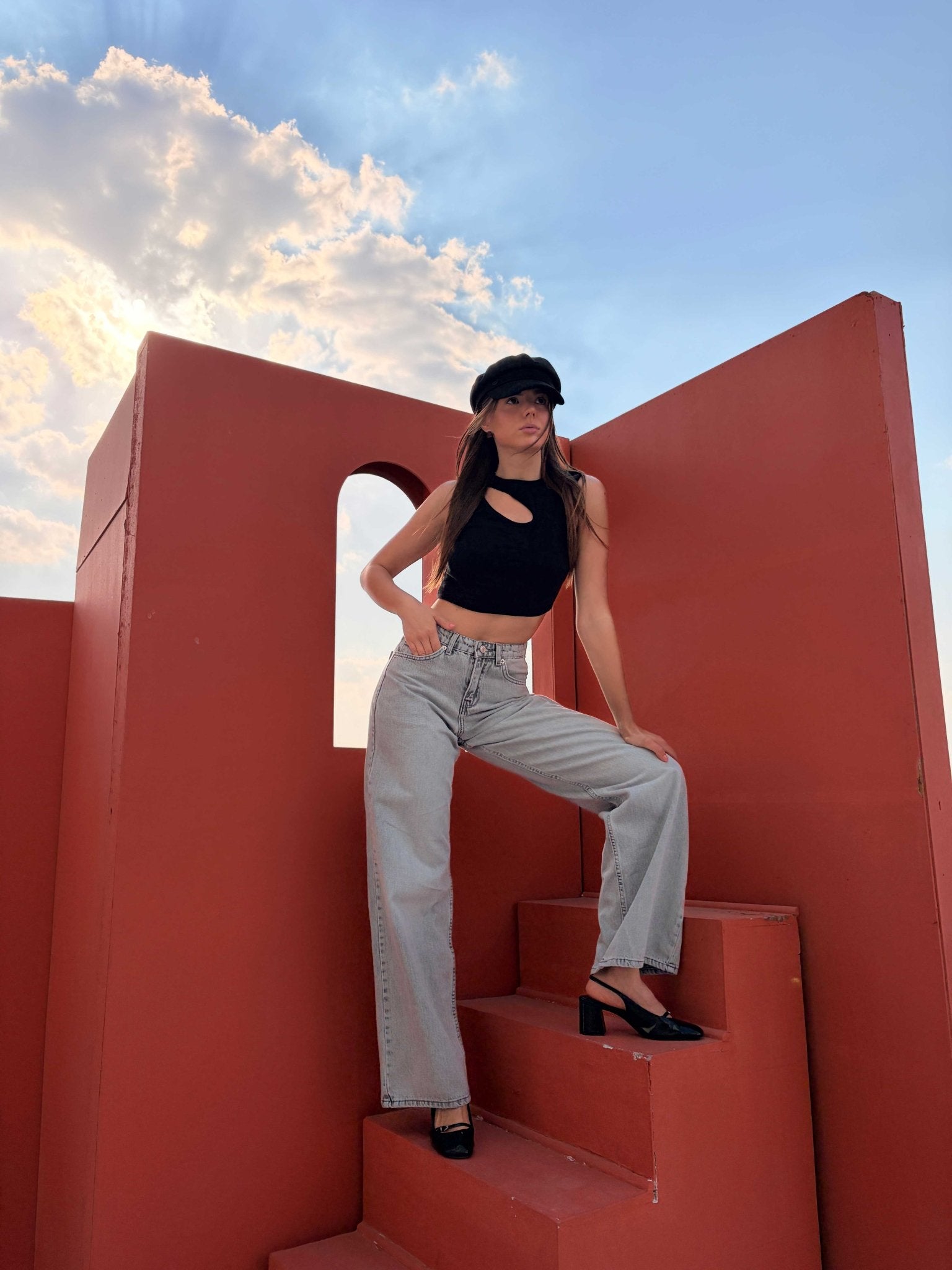 Baggy – Mid Rise Light Acid Grey Jeans Mom-Fit CIZARO - Cizaro Jeans