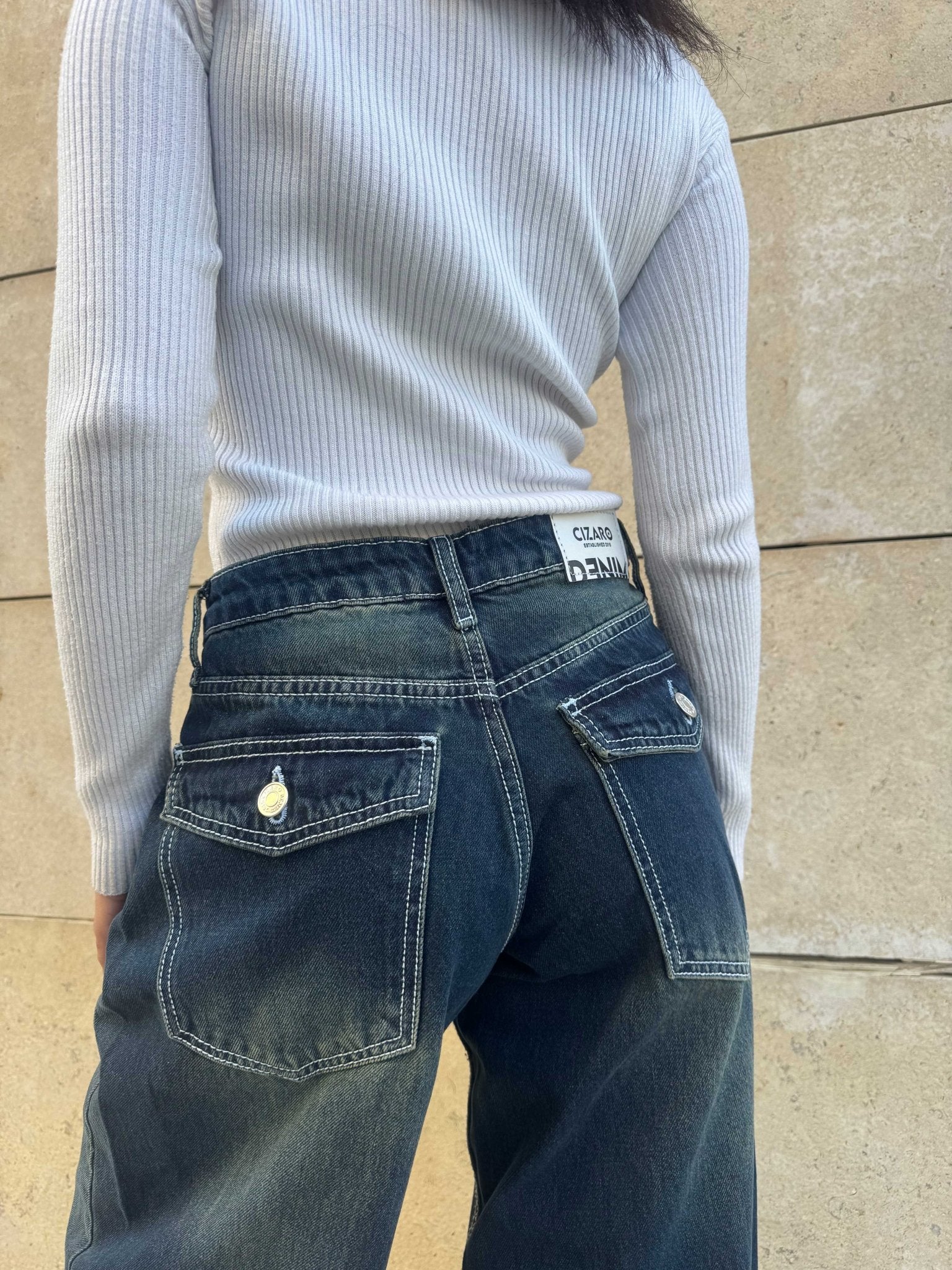 Baggy – Low-Waist Vintage Blue Jeans baggy CIZARO - Cizaro Jeans