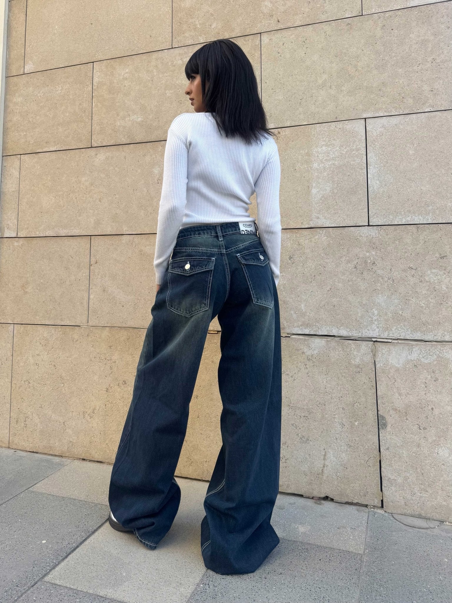 Baggy – Low-Waist Vintage Blue Jeans baggy CIZARO - Cizaro Jeans