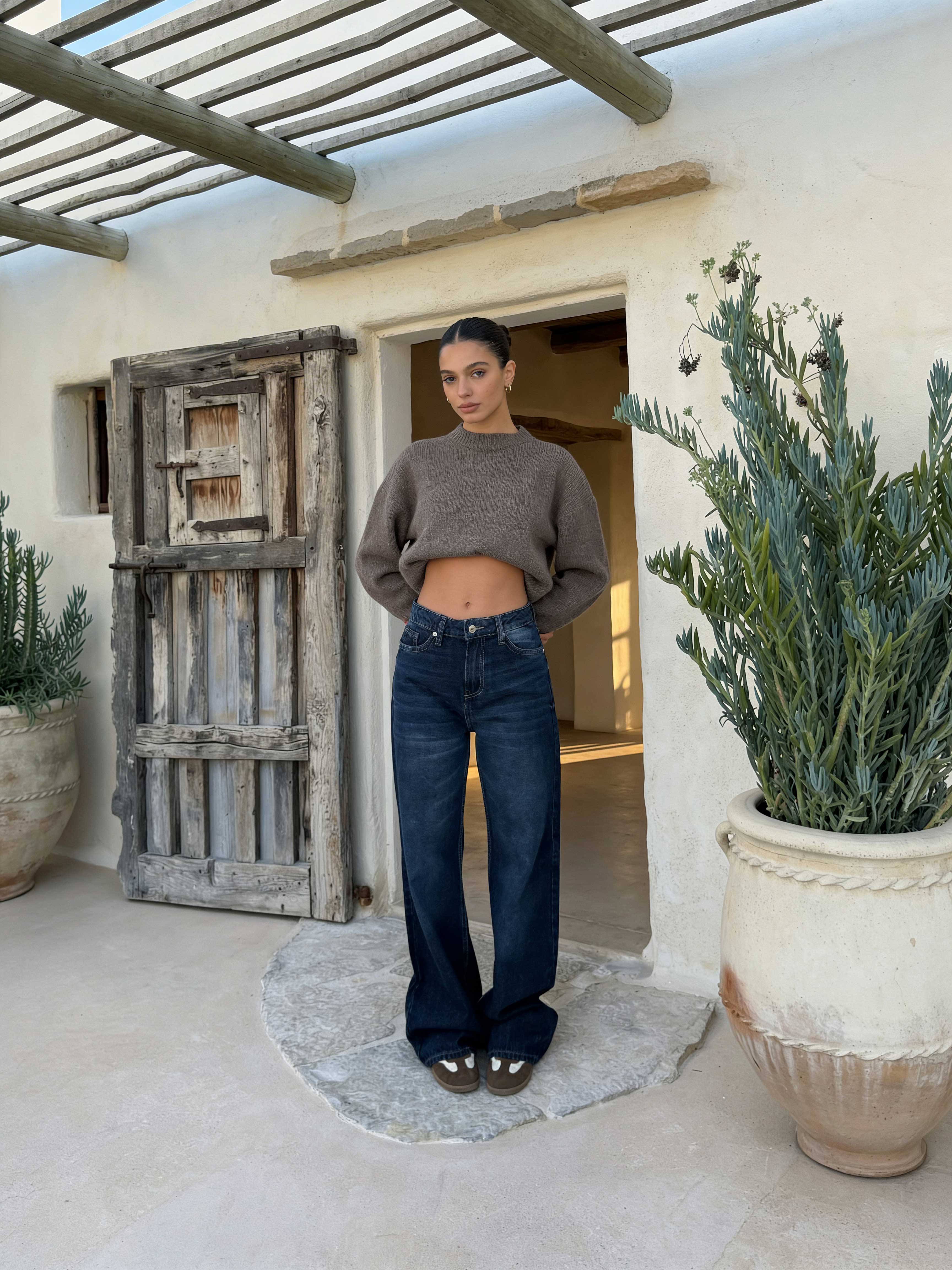 Baggy , High waist Deep ocean blue jeans Baggy CIZARO - Cizaro Jeans