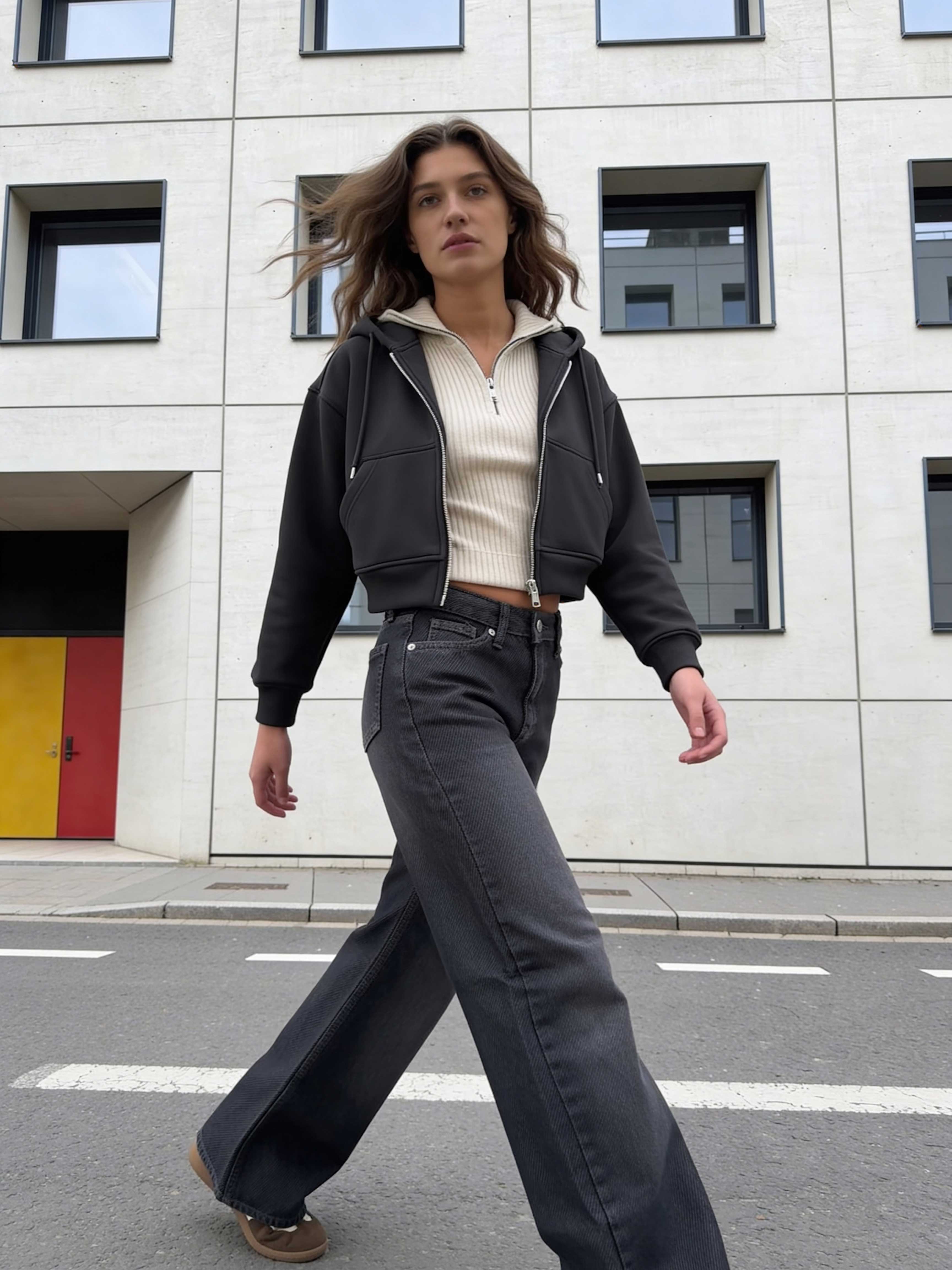 Baggy – High-Waist Washed Black Jeans Baggy CIZARO - Cizaro Jeans