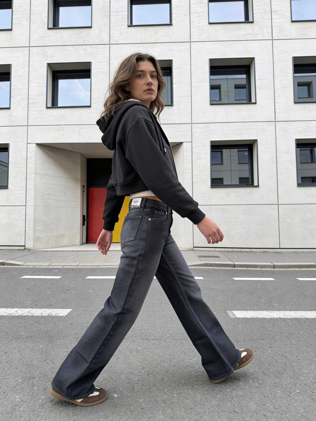Baggy – High-Waist Washed Black Jeans Baggy CIZARO - Cizaro Jeans