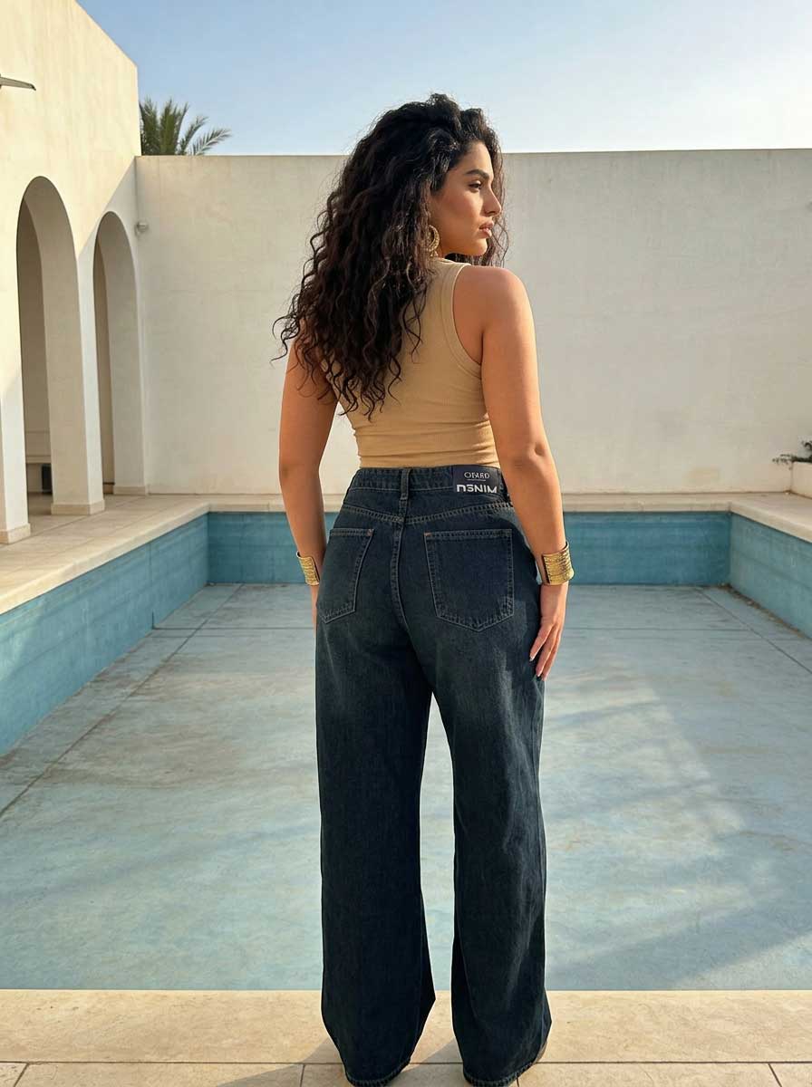 Curvy Fit Baggy – High-Waist Dark Vintage Blue Jeans Baggy - Curvy Fit CIZARO - Cizaro Jeans