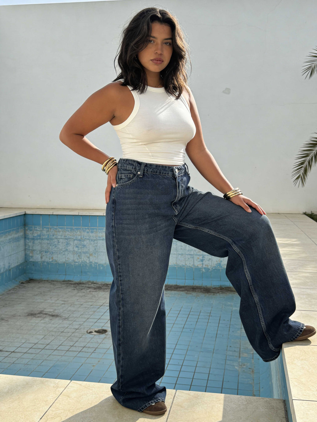 Curvy Fit – Baggy High-Waist Vintage Blue Jeans Baggy - Curvy fit CIZARO - Cizaro Jeans