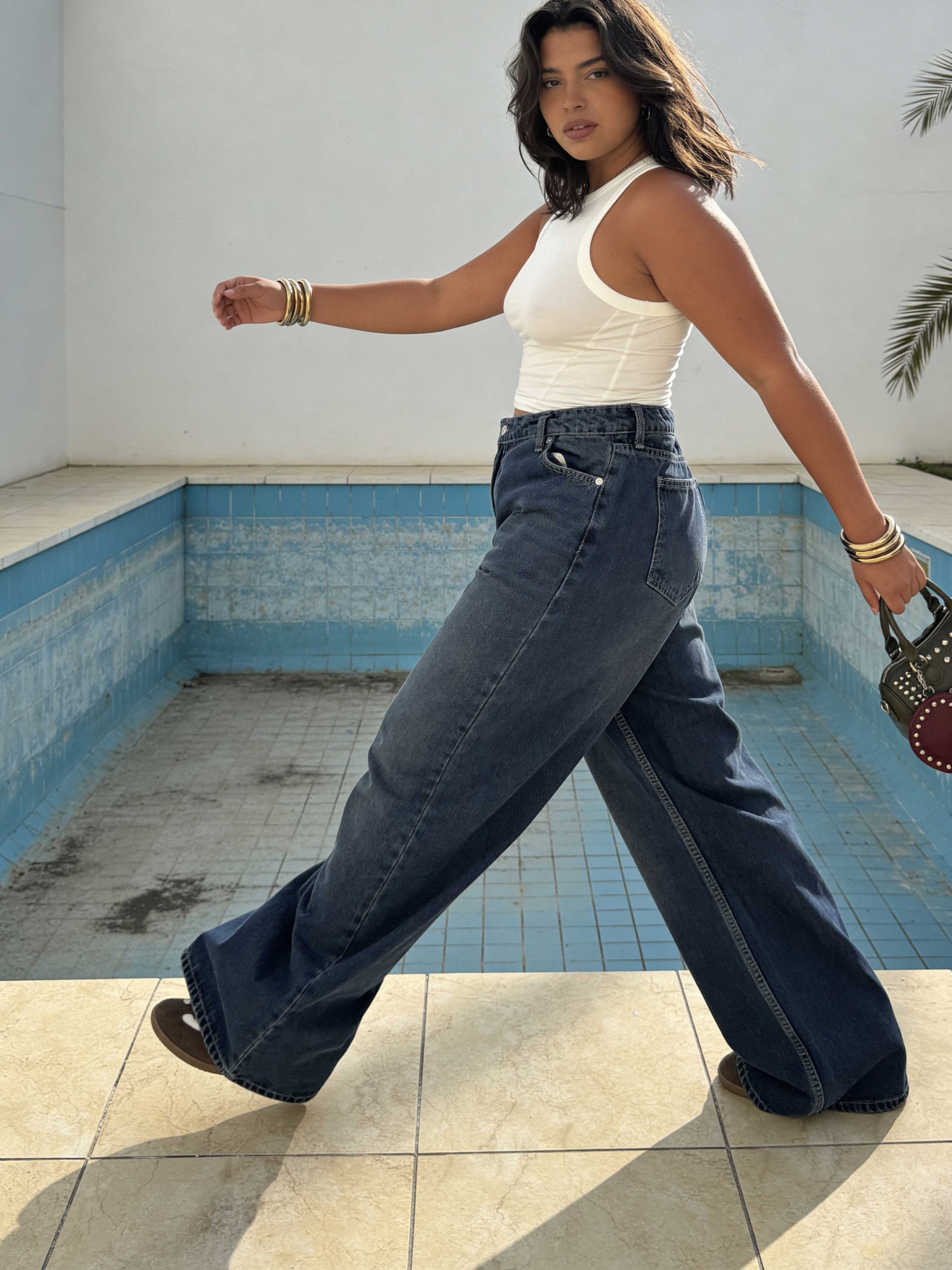 Curvy Fit – Baggy High-Waist Vintage Blue Jeans Baggy CIZARO - Cizaro Jeans