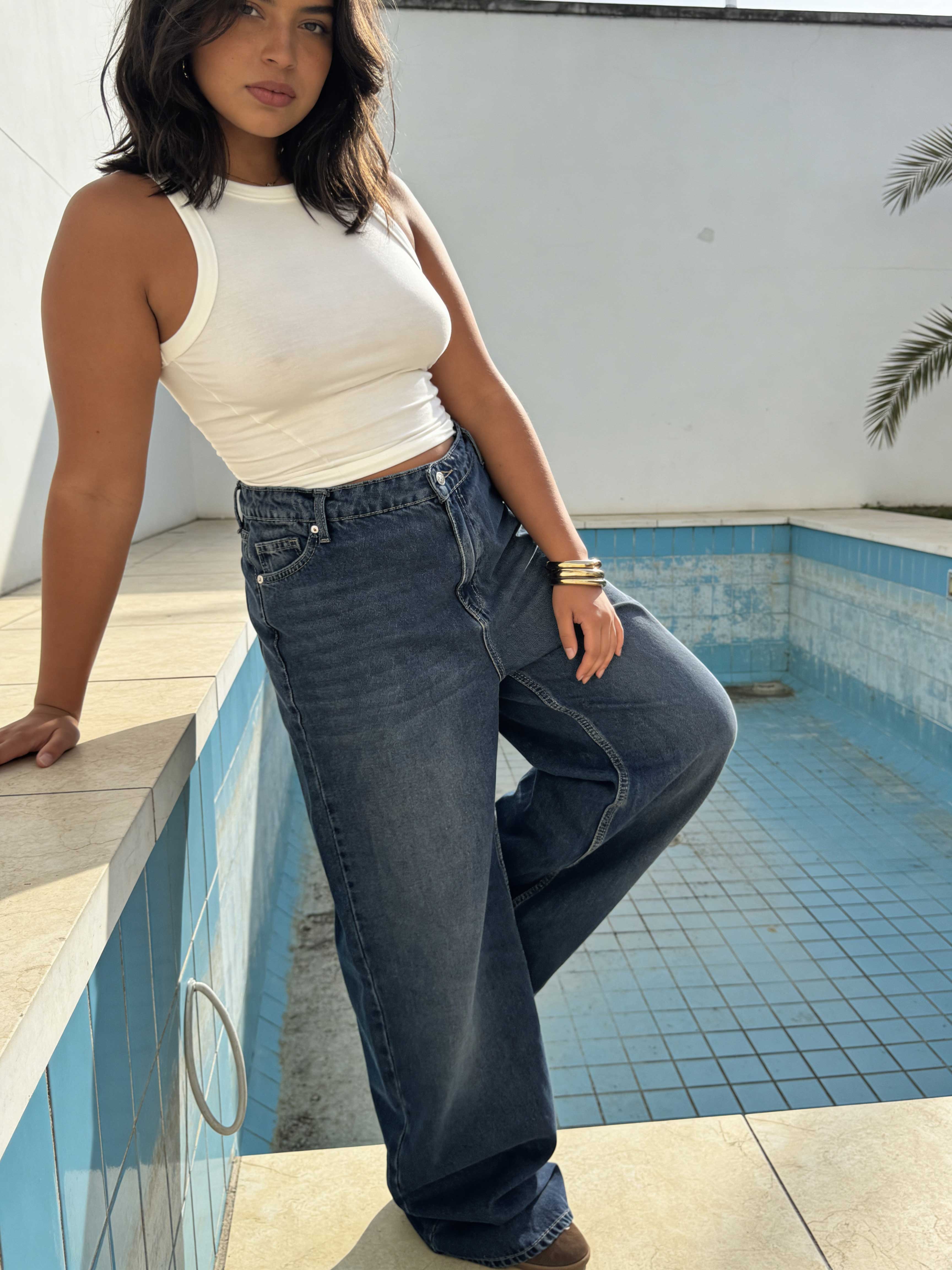 Curvy Fit – Baggy High-Waist Vintage Blue Jeans Baggy - Curvy fit CIZARO - Cizaro Jeans