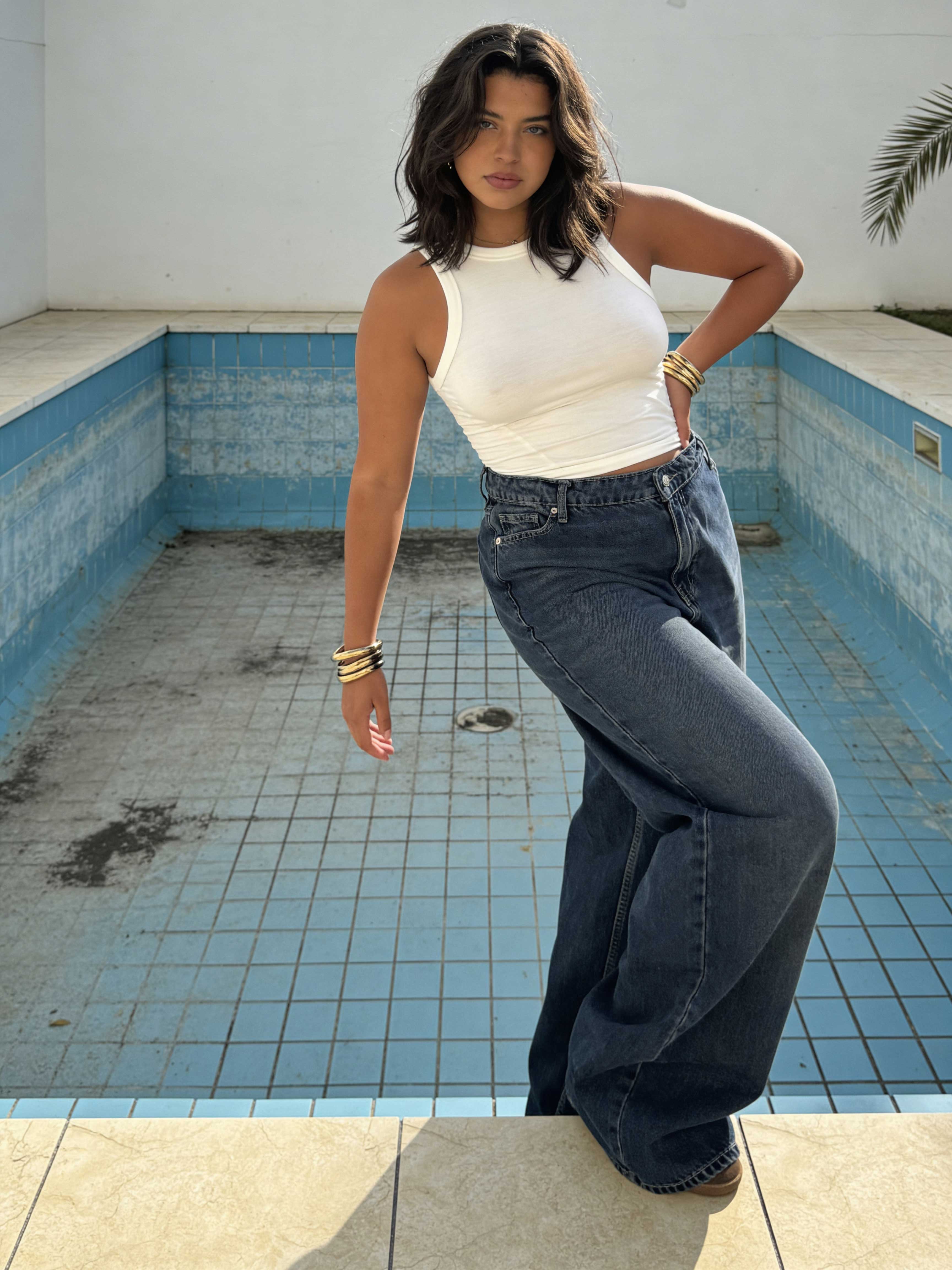 Curvy Fit – Baggy High-Waist Vintage Blue Jeans Baggy - Curvy fit CIZARO - Cizaro Jeans
