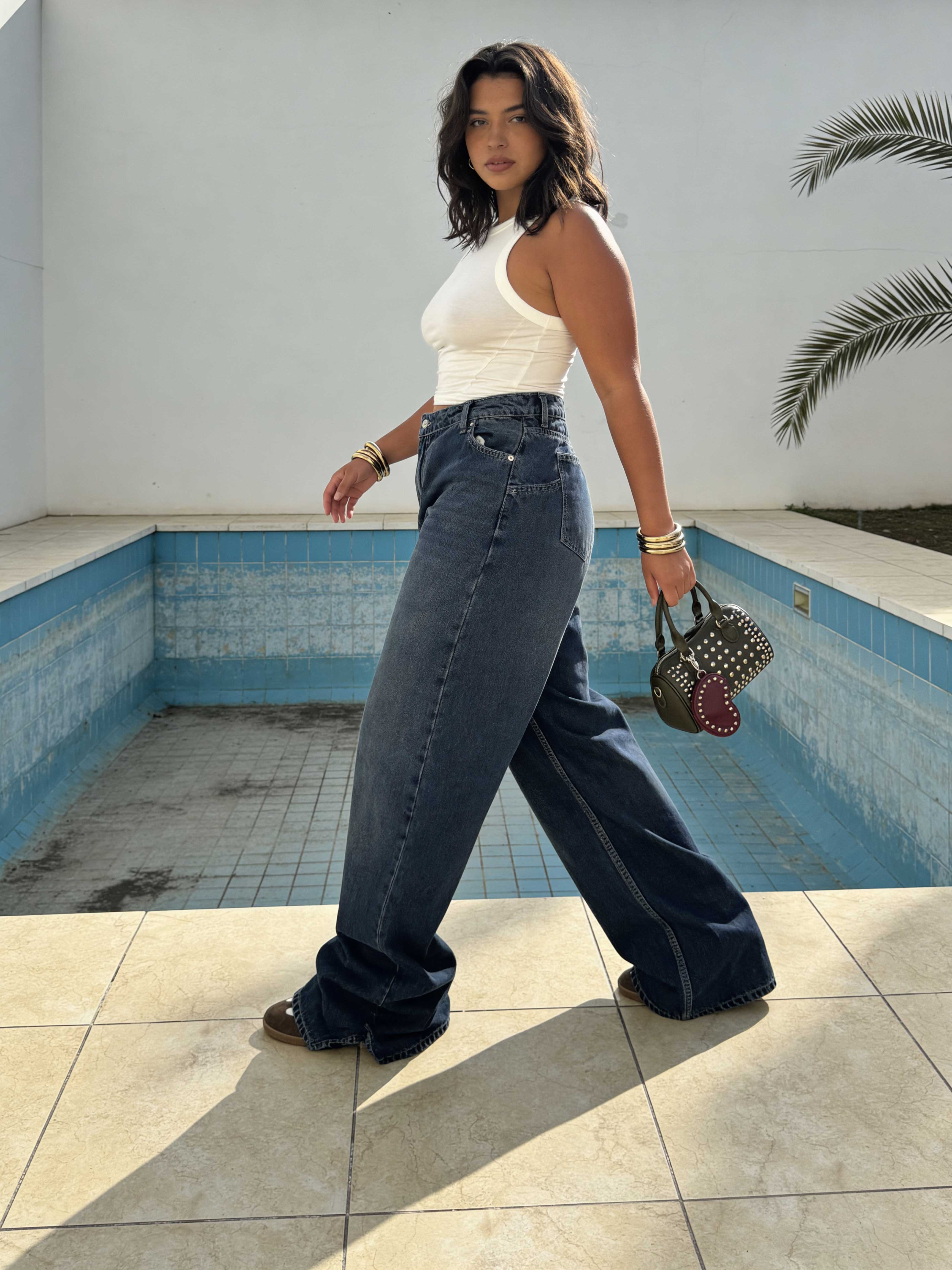 Curvy Fit – Baggy High-Waist Vintage Blue Jeans Baggy - Curvy fit CIZARO - Cizaro Jeans