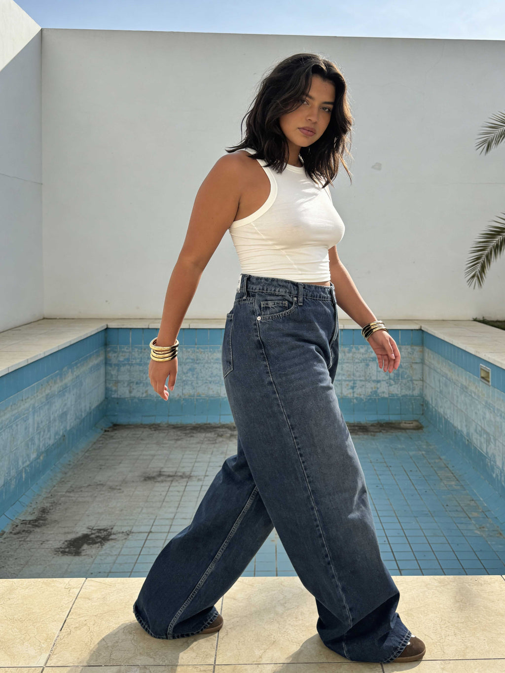Curvy Fit – Baggy High-Waist Vintage Blue Jeans Baggy - Curvy fit CIZARO - Cizaro Jeans