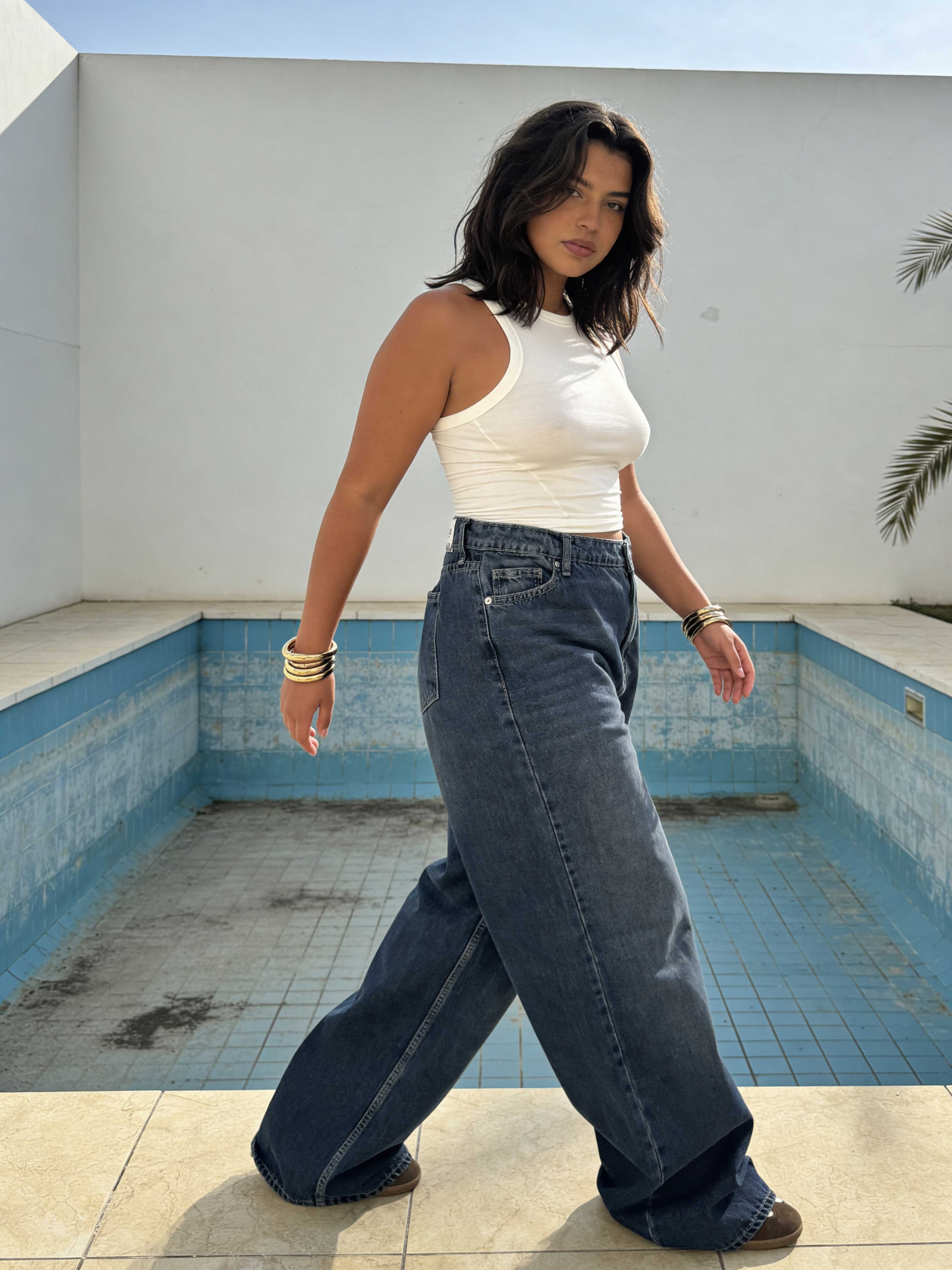 Curvy Fit – Baggy High-Waist Vintage Blue Jeans Baggy - Curvy fit CIZARO - Cizaro Jeans