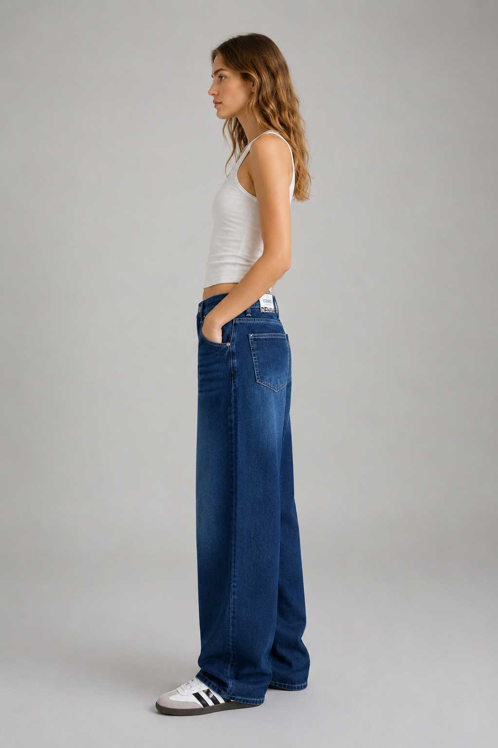 Baggy High Waist Ocean Blue Jeans