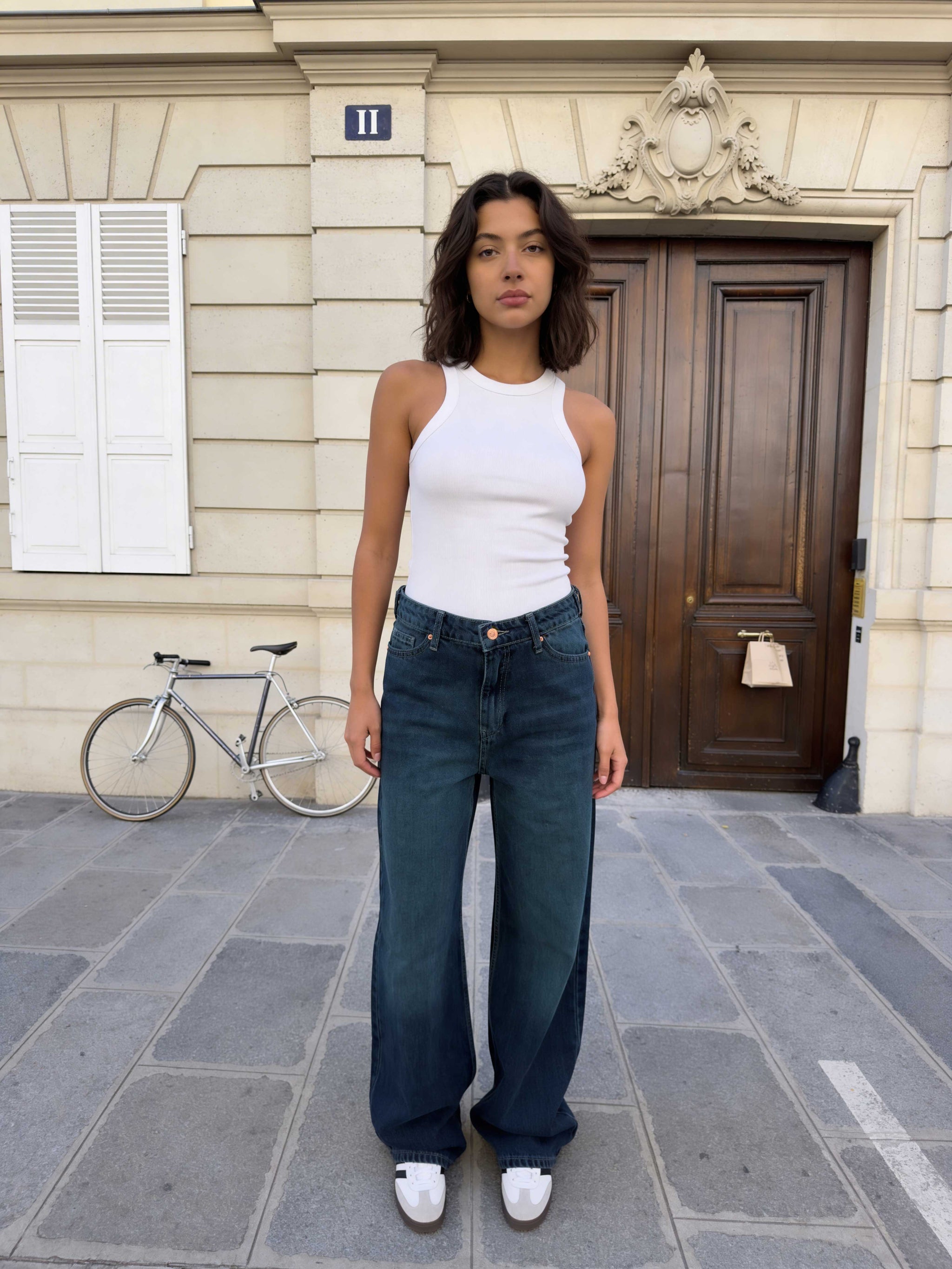 Baggy – High-Waist Flex Waist Deep Vintage Green Jeans Baggy CIZARO - Cizaro Jeans