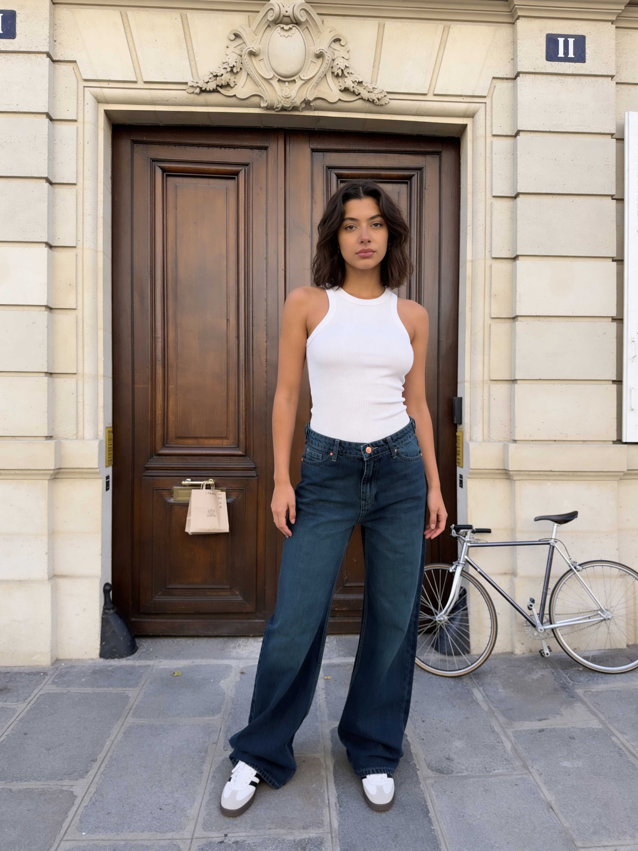 Baggy – High-Waist Flex Waist Deep Vintage Green Jeans Baggy CIZARO - Cizaro Jeans