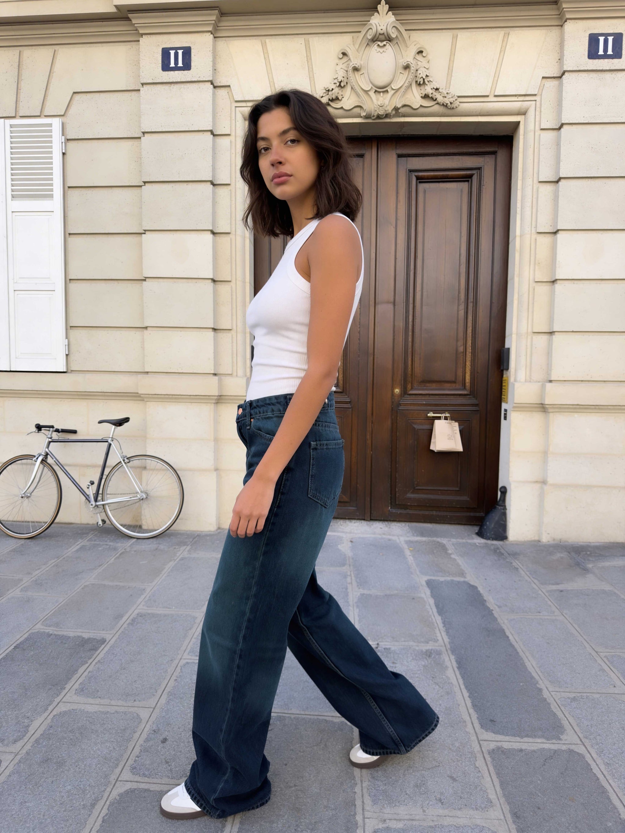 Baggy – High-Waist Flex Waist Deep Vintage Green Jeans Baggy CIZARO - Cizaro Jeans