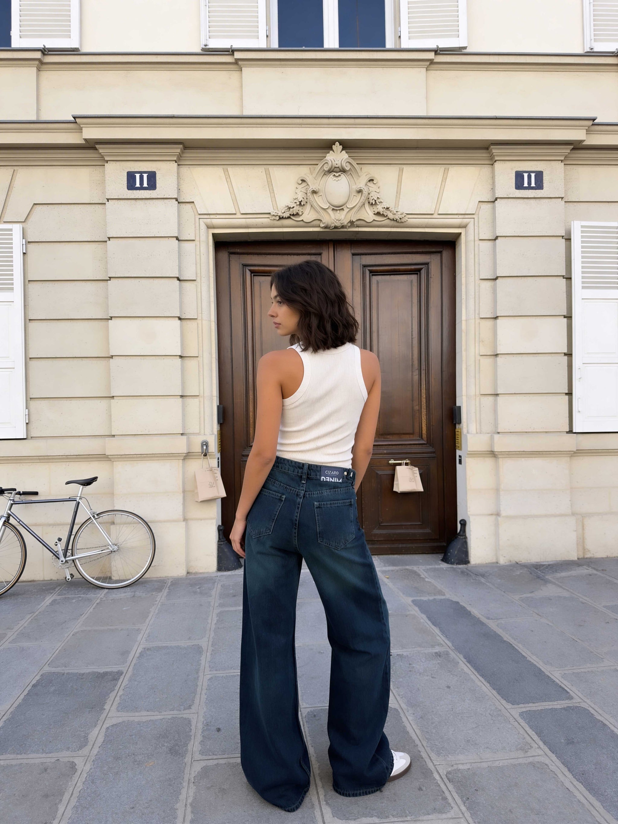Baggy – High-Waist Flex Waist Deep Vintage Green Jeans Baggy CIZARO - Cizaro Jeans