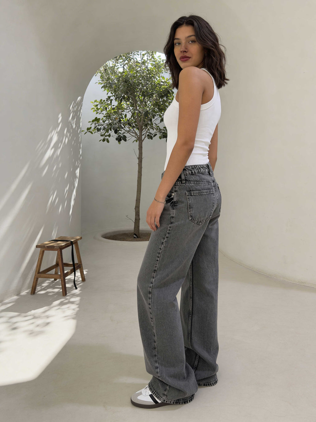 Crossover Baggy – Mid-Waist Perfect Grey Jeans Baggy CIZARO - Cizaro Jeans