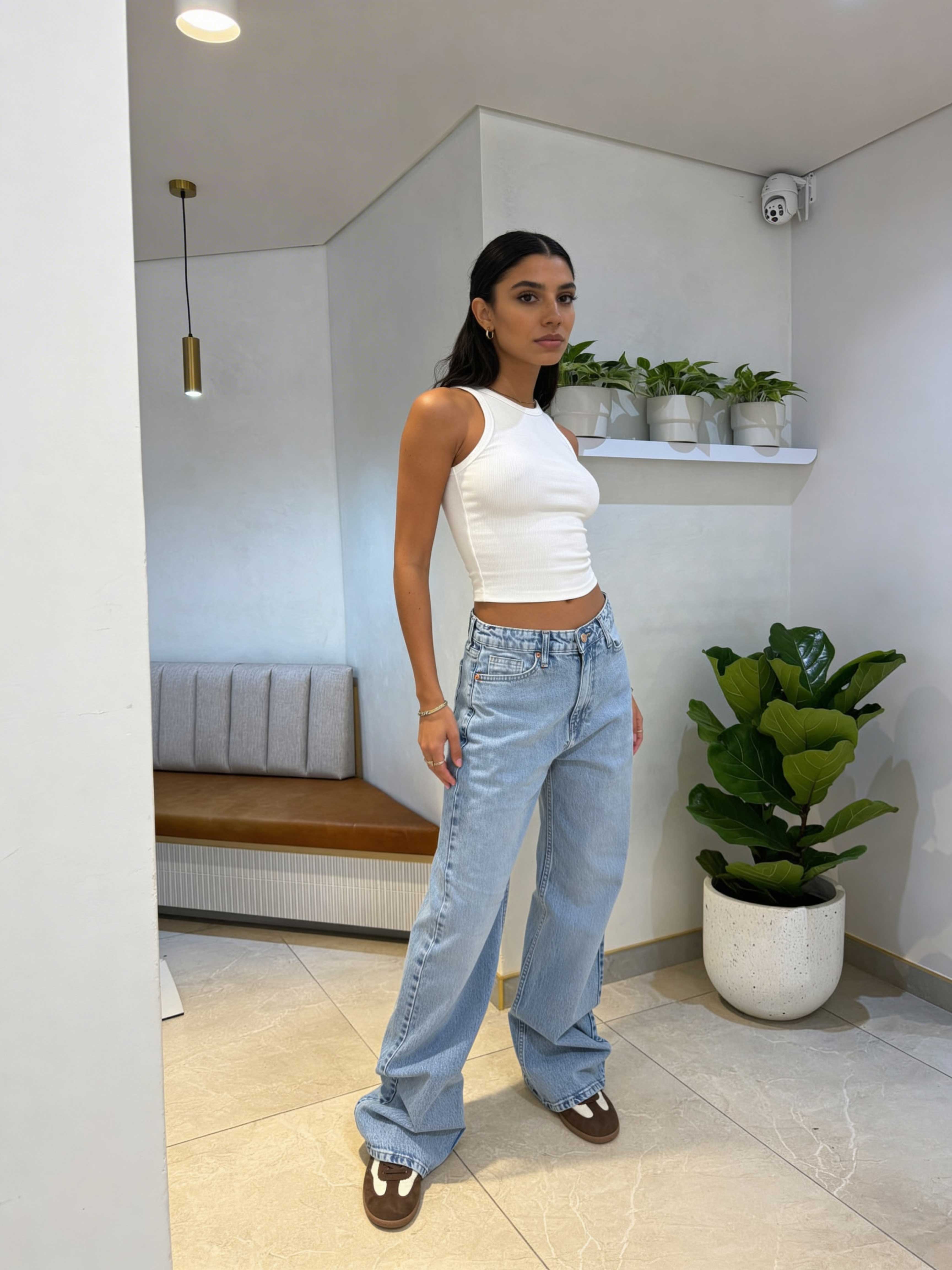 Baggy - High-Waist Icey Blue Jeans Baggy CIZARO - Cizaro Jeans