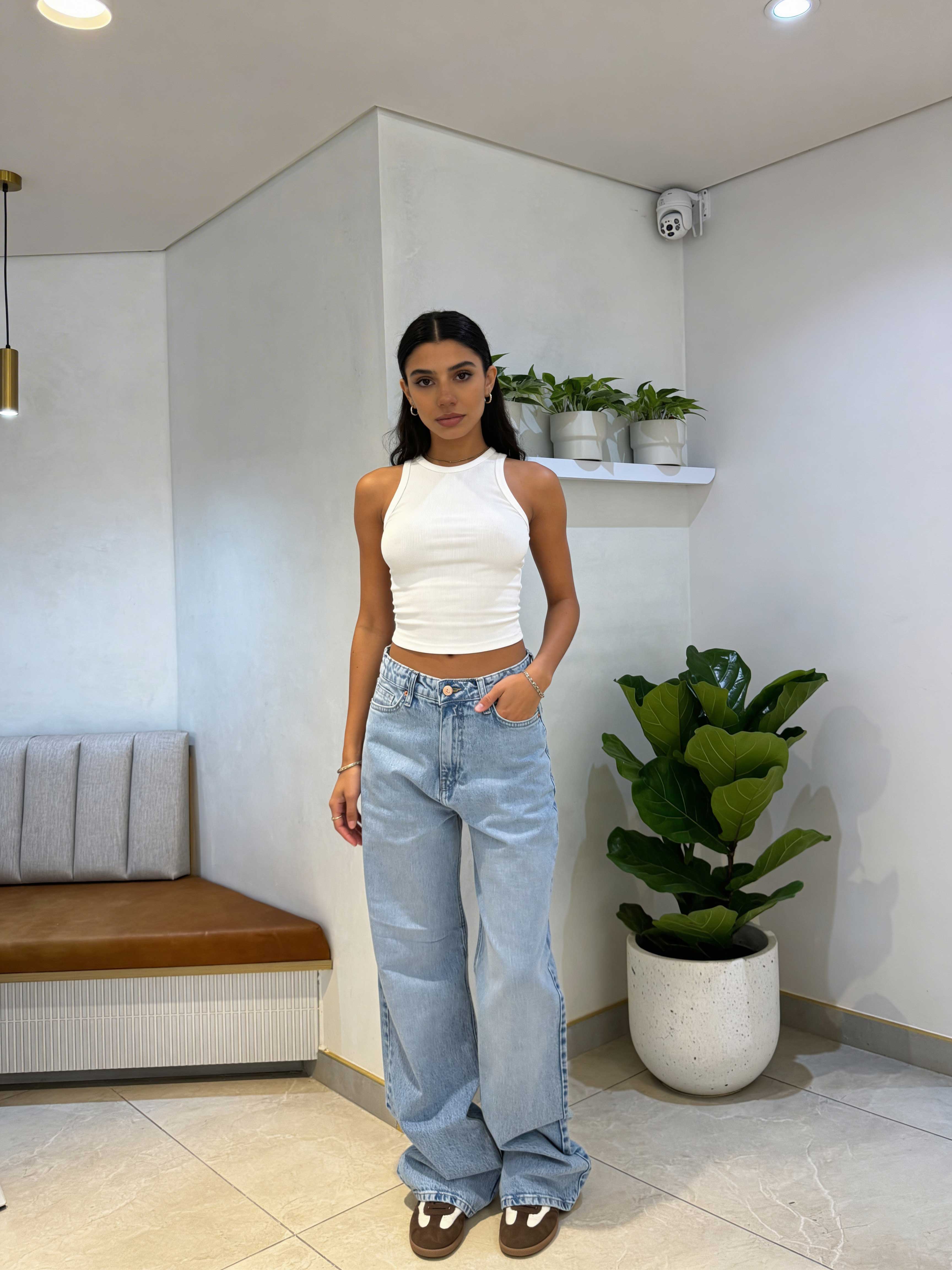 Baggy - High-Waist Icey Blue Jeans Baggy CIZARO - Cizaro Jeans