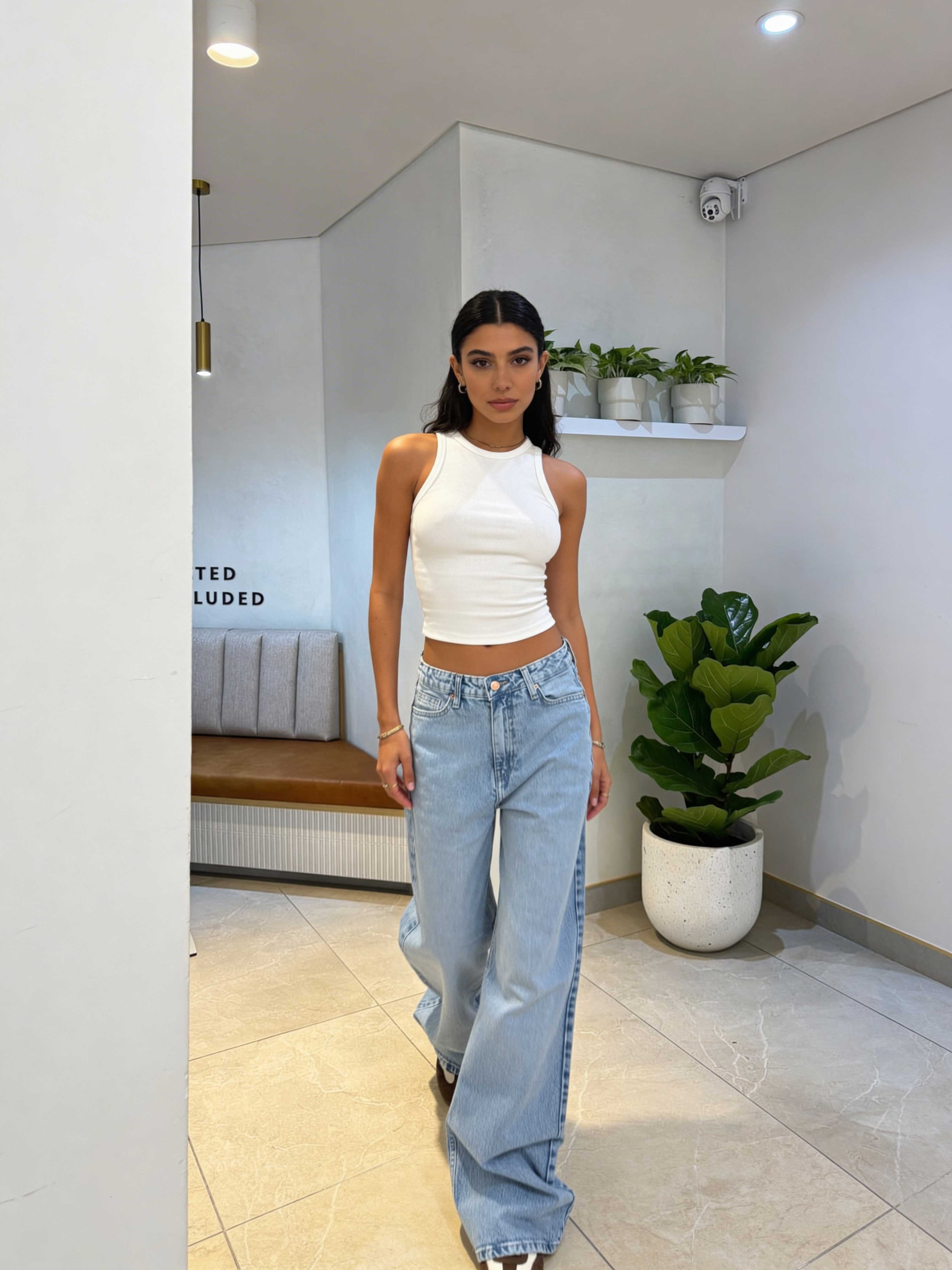 Baggy - High-Waist Icey Blue Jeans Baggy CIZARO - Cizaro Jeans