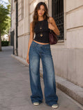 Baggy High Waist – Mid Vintage Green Jeans Baggy CIZARO - Cizaro Jeans