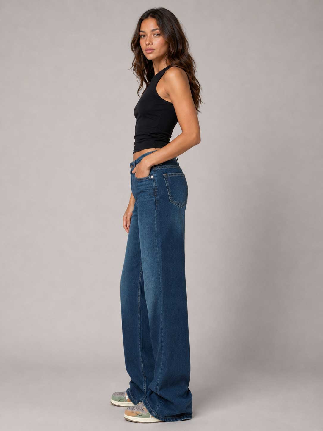 Baggy High Waist – Vintage Green Jeans Baggy CIZARO - Cizaro Jeans