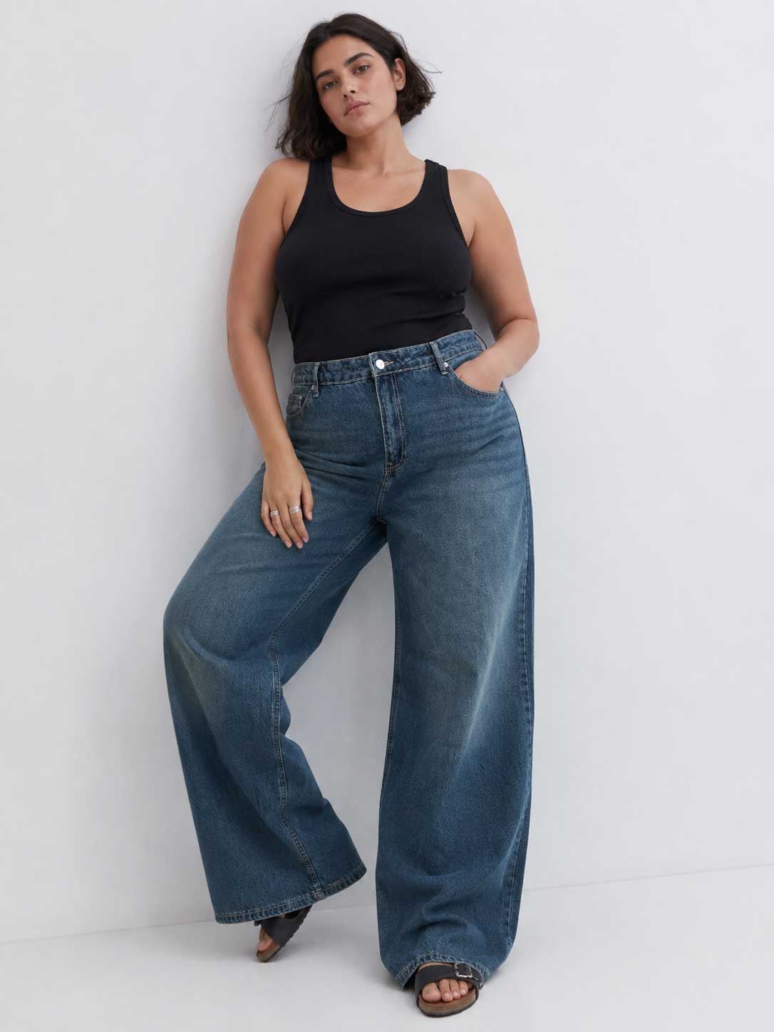 Baggy High waist Mid vintage blue jeans Baggy CIZARO - Cizaro Jeans