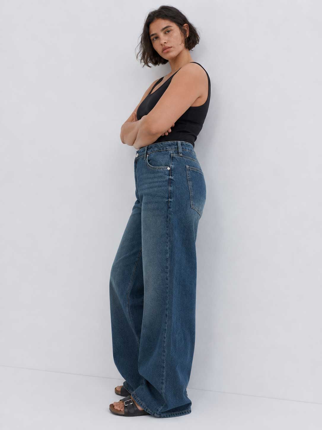 Baggy High waist Mid vintage blue jeans Baggy CIZARO - Cizaro Jeans