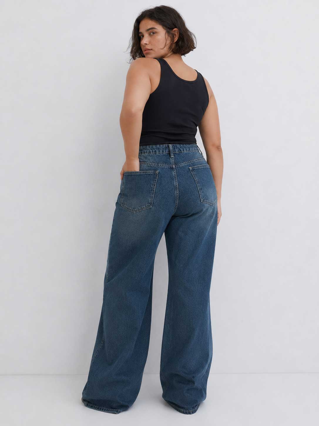 Baggy High waist Mid vintage blue jeans