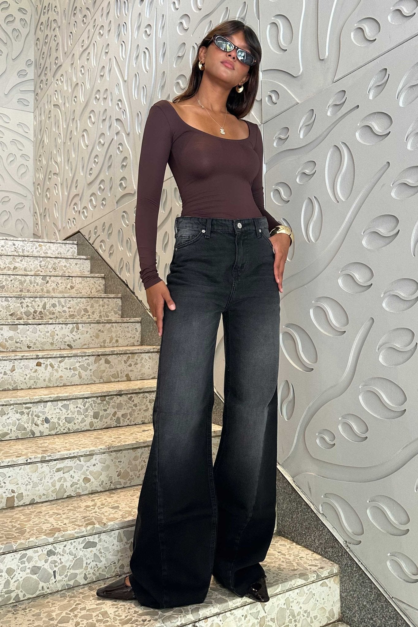 Super Baggy - Charcoal Black Jeans Baggy CIZARO - Cizaro Jeans
