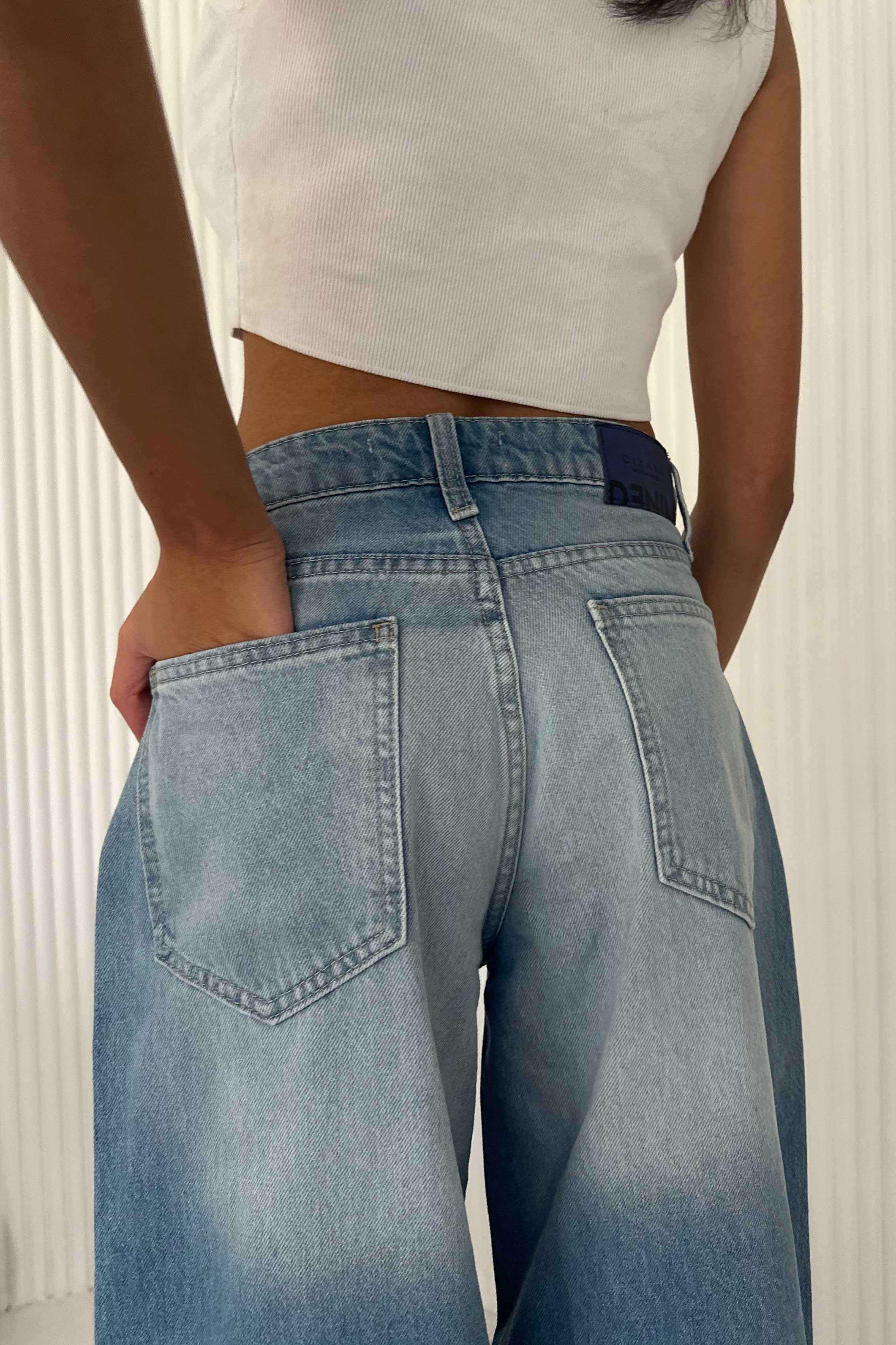 Loose Baggy - Mid-Rise Marine Blue Jeans