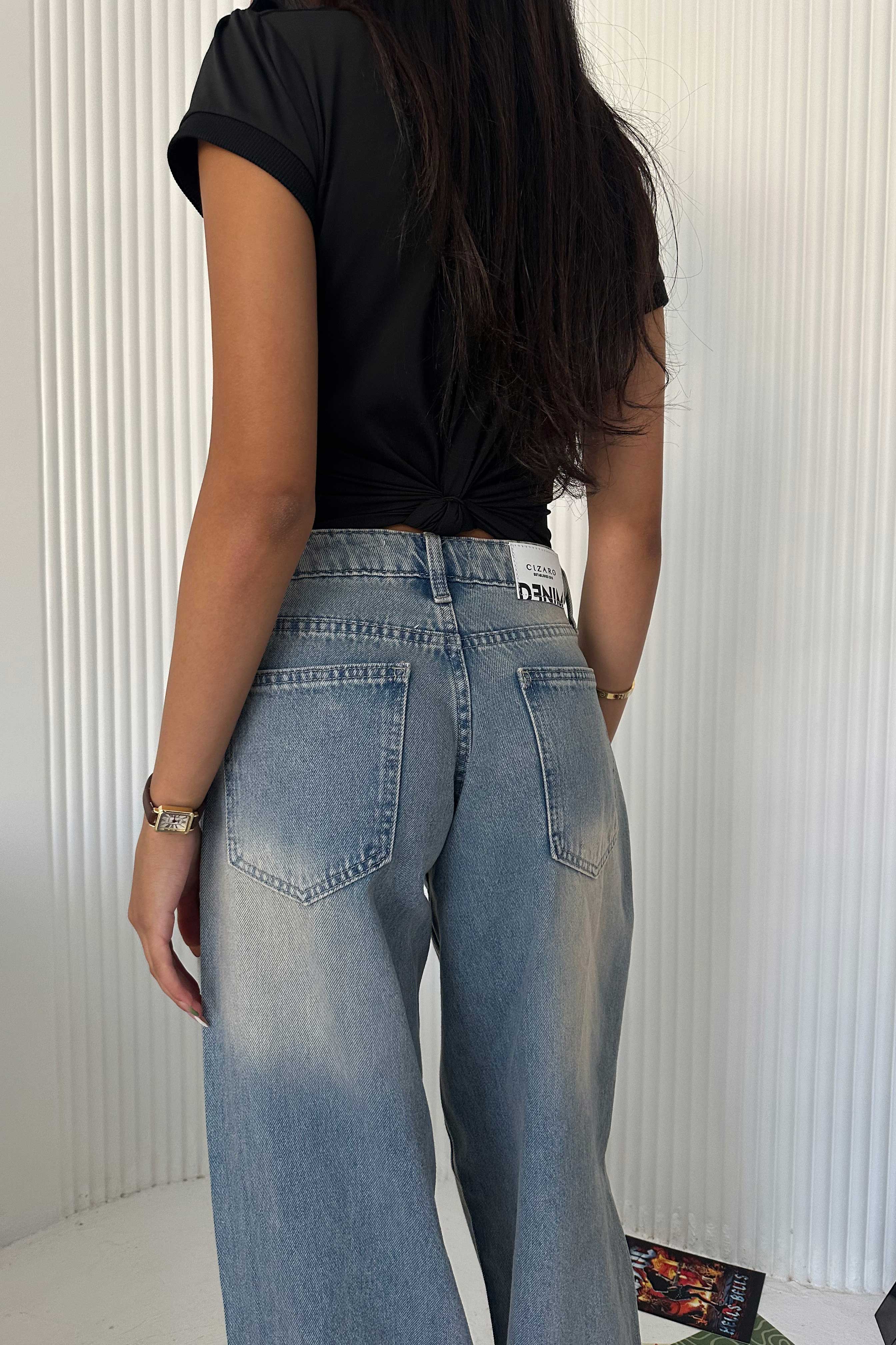 Baggy - Low Waist Light Vintage Blue Jeans