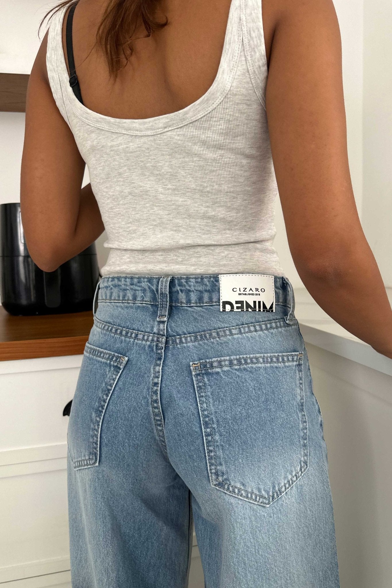 Loose Baggy – Mid Rise Marine Blue Jeans baggy CIZARO - Cizaro Jeans