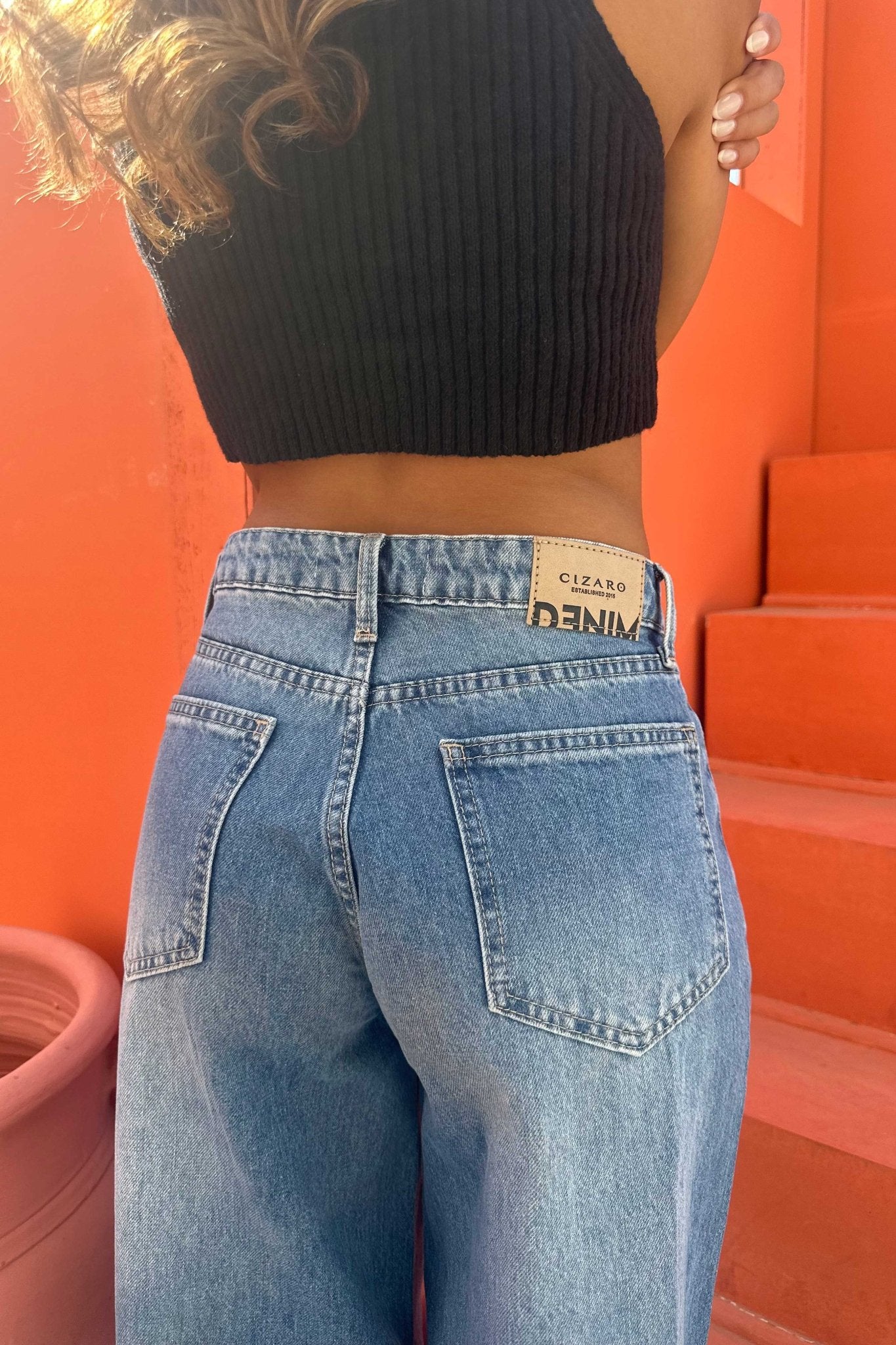 Loose Baggy – Mid Rise Marine Faded Blue Jeans Baggy CIZARO - Cizaro Jeans