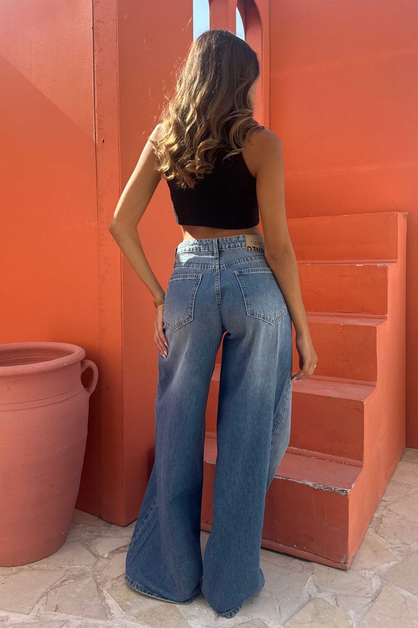 Loose Baggy – Mid Rise Marine Faded Blue Jeans Baggy CIZARO - Cizaro Jeans