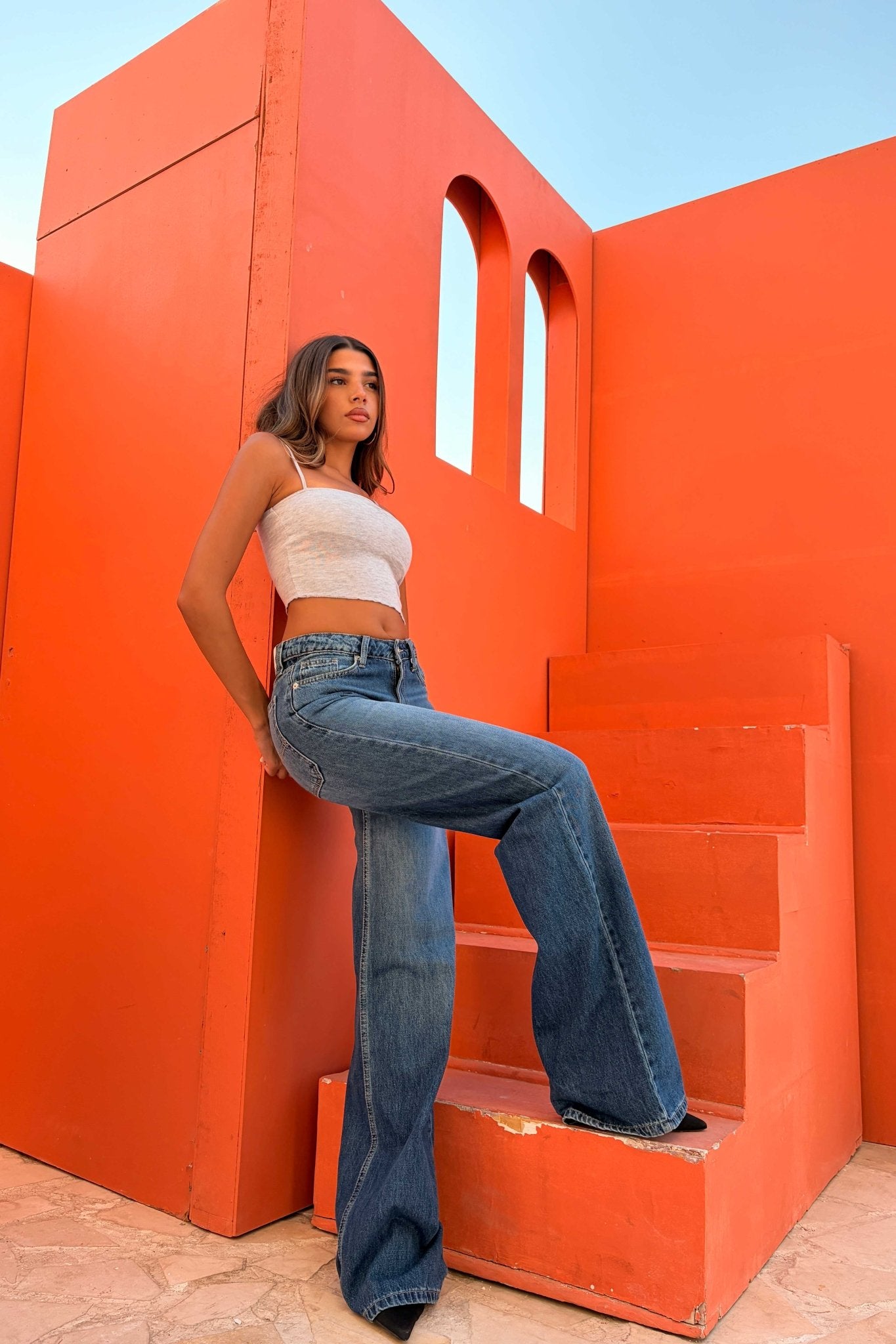 Baggy – Low Waist Mid Blue Jeans Baggy CIZARO - Cizaro Jeans