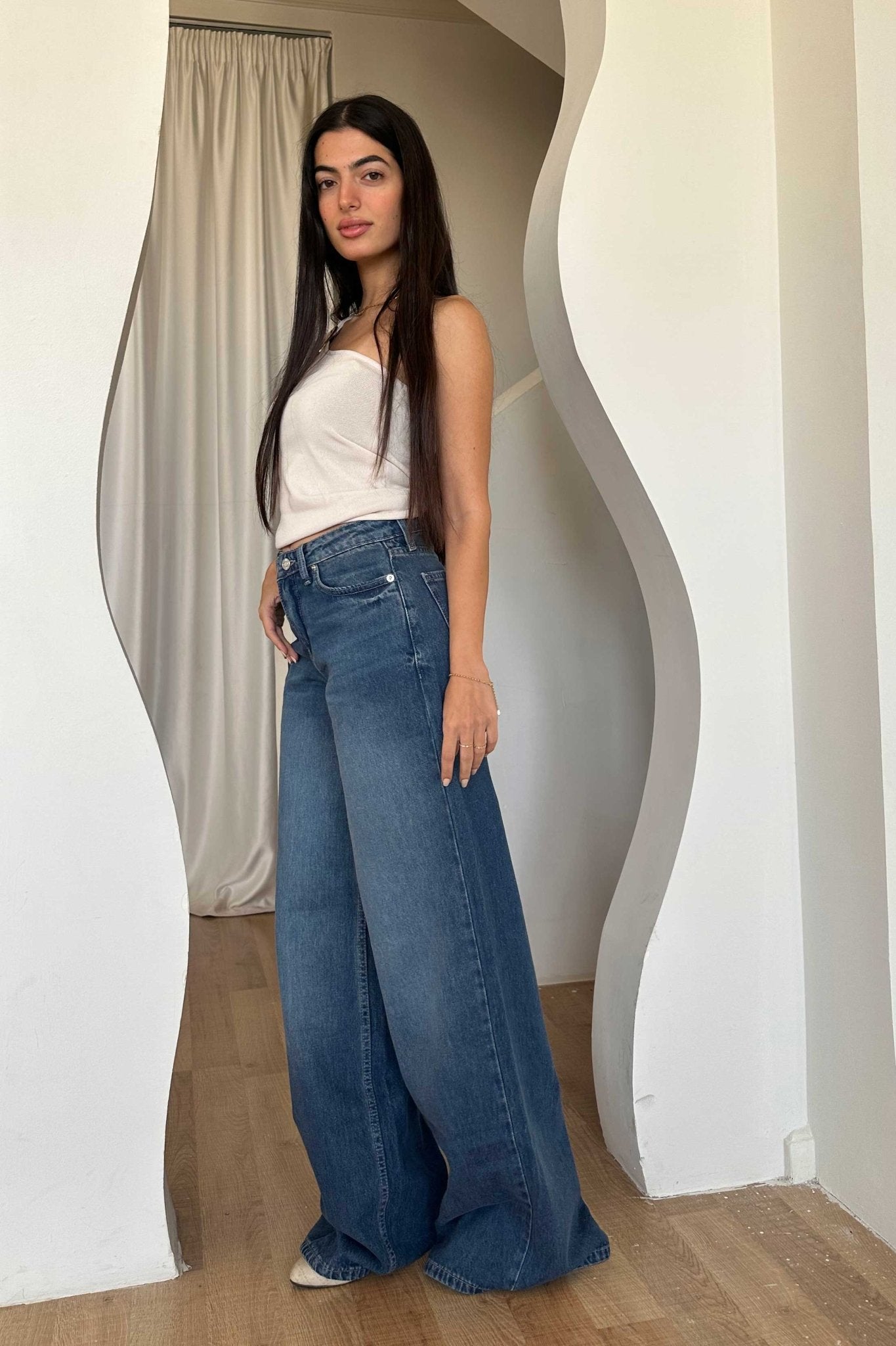 Super Baggy – Mid Rise Mid Vintage Blue Jeans baggy CIZARO - Cizaro Jeans