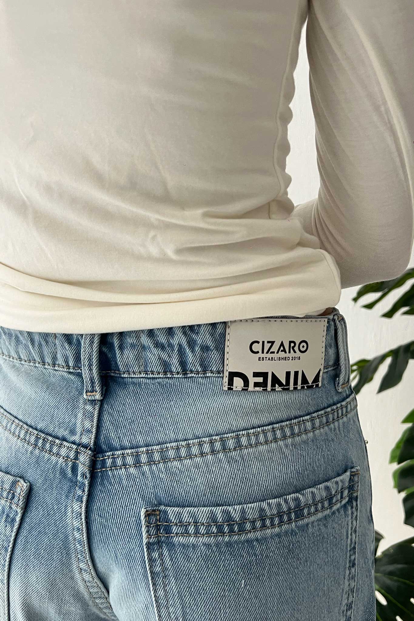 Baggy – Mid Rise Bright Blue Jeans Baggy CIZARO - Cizaro Jeans