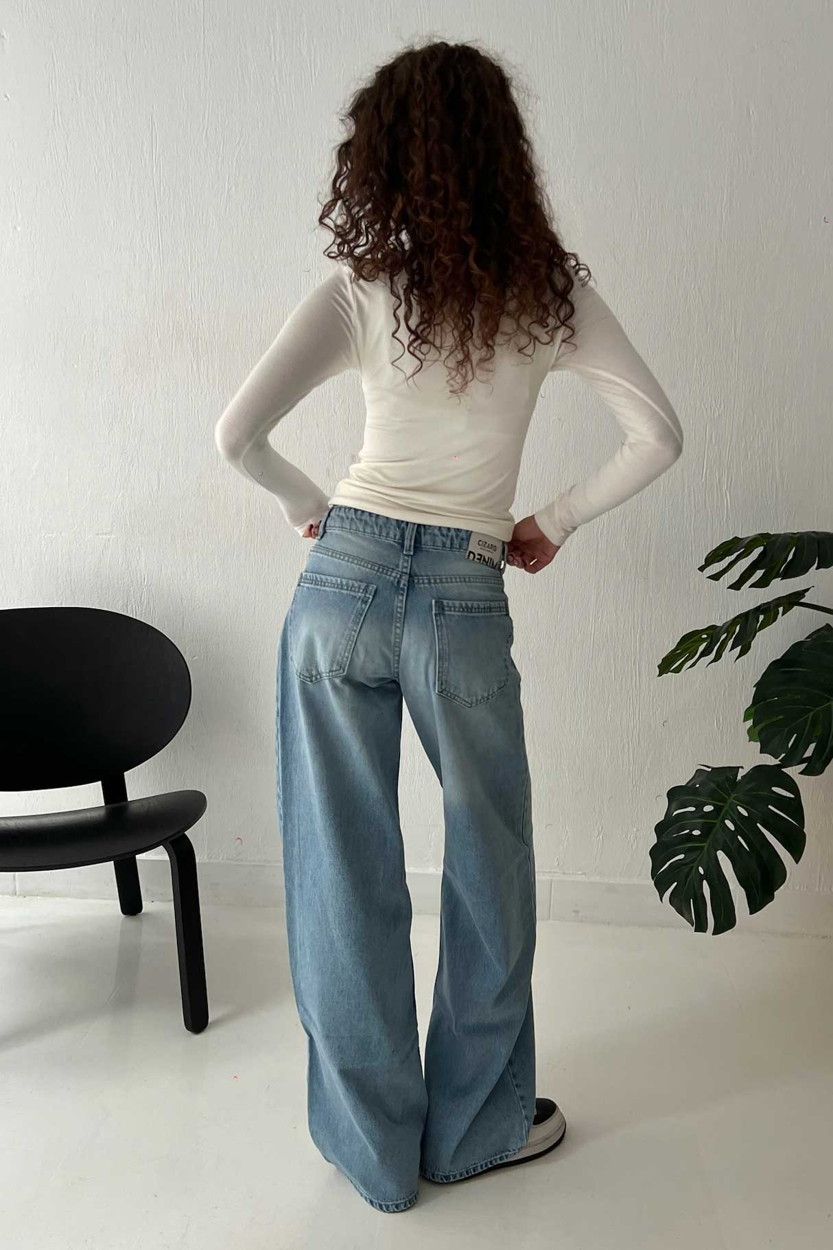 Baggy – Mid Rise Bright Blue Jeans Baggy CIZARO - Cizaro Jeans