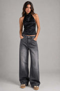 Baggy High Waist Washed Black Jeans