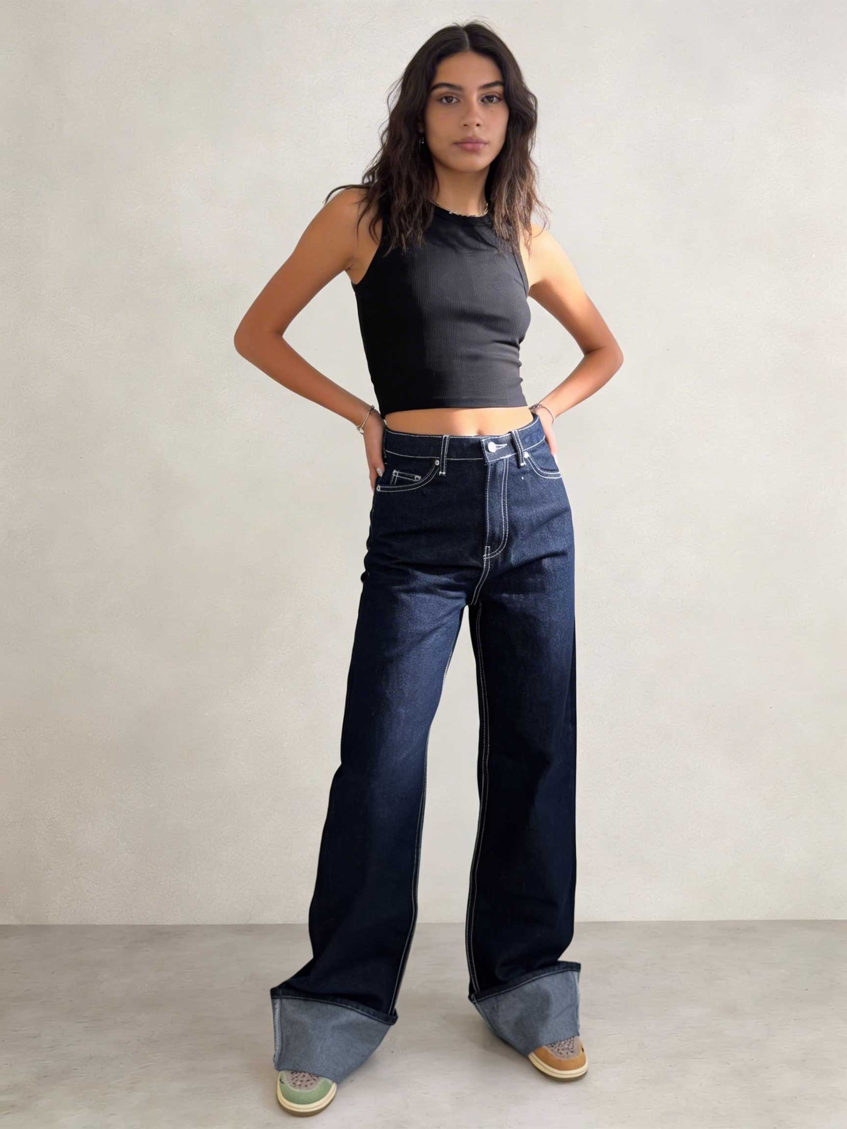 Baggy – High-Waist Real Raw Denim Jeans