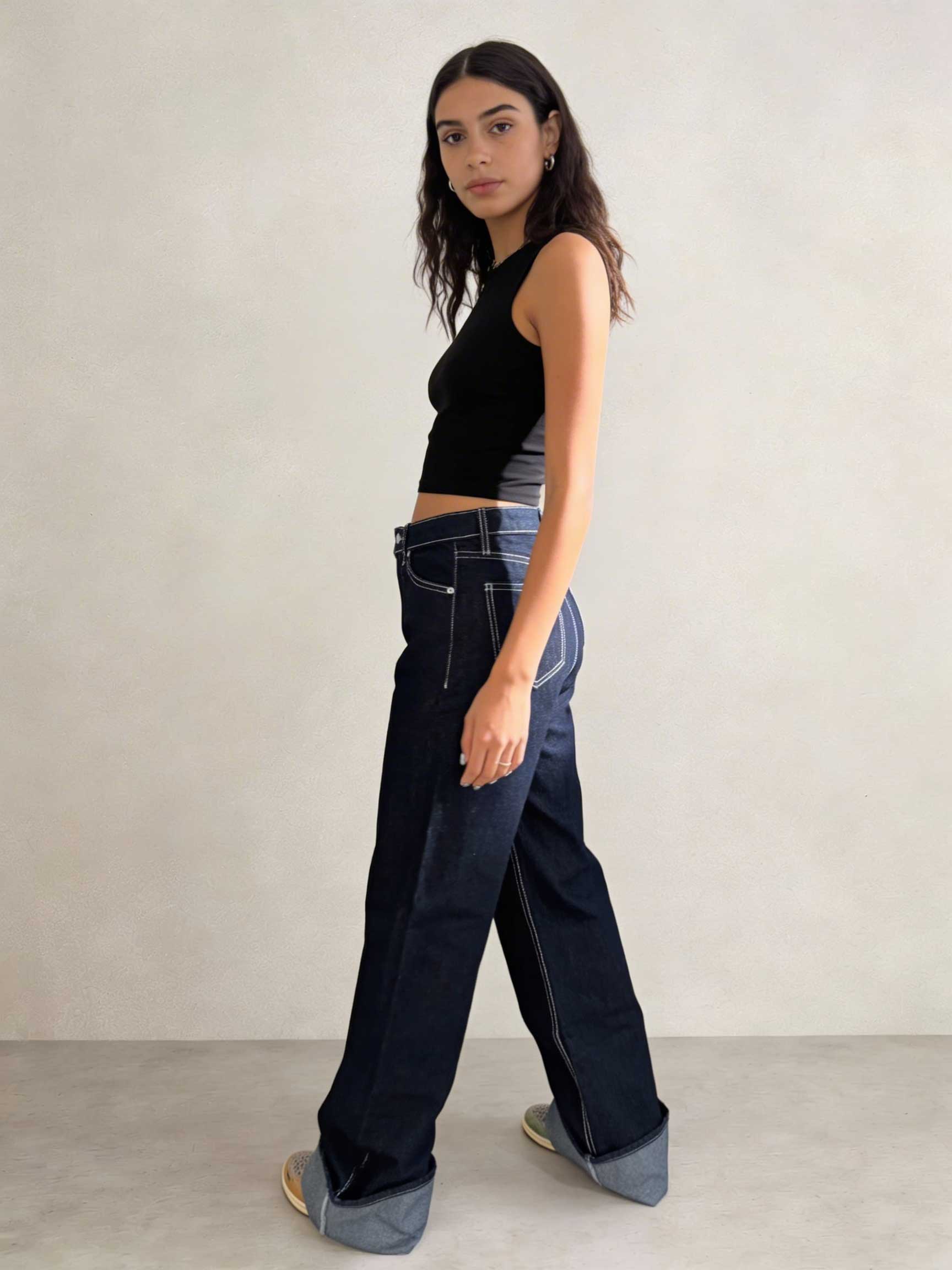 Baggy – High-Waist Real Raw Denim Jeans