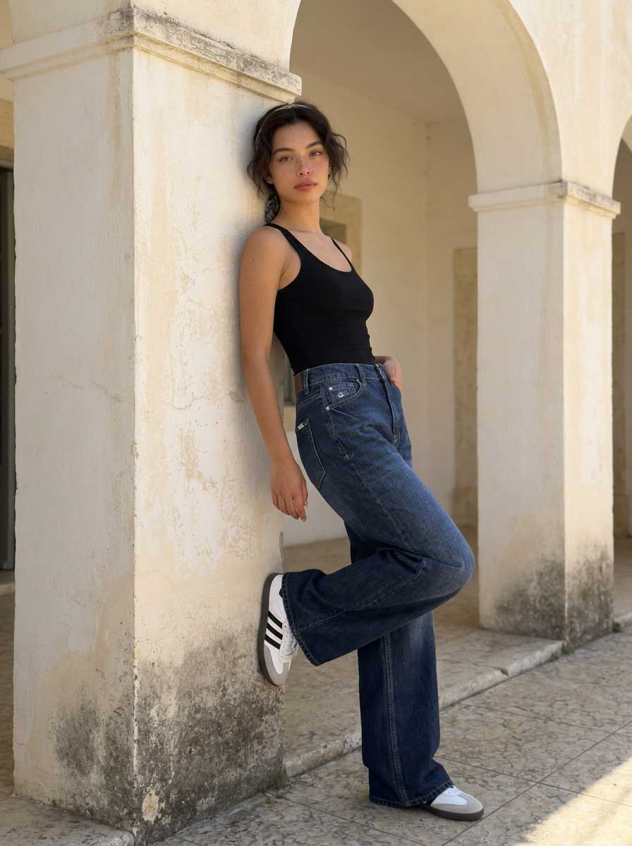 Baggy – High-Waist Mid Royal Washed Blue Jeans