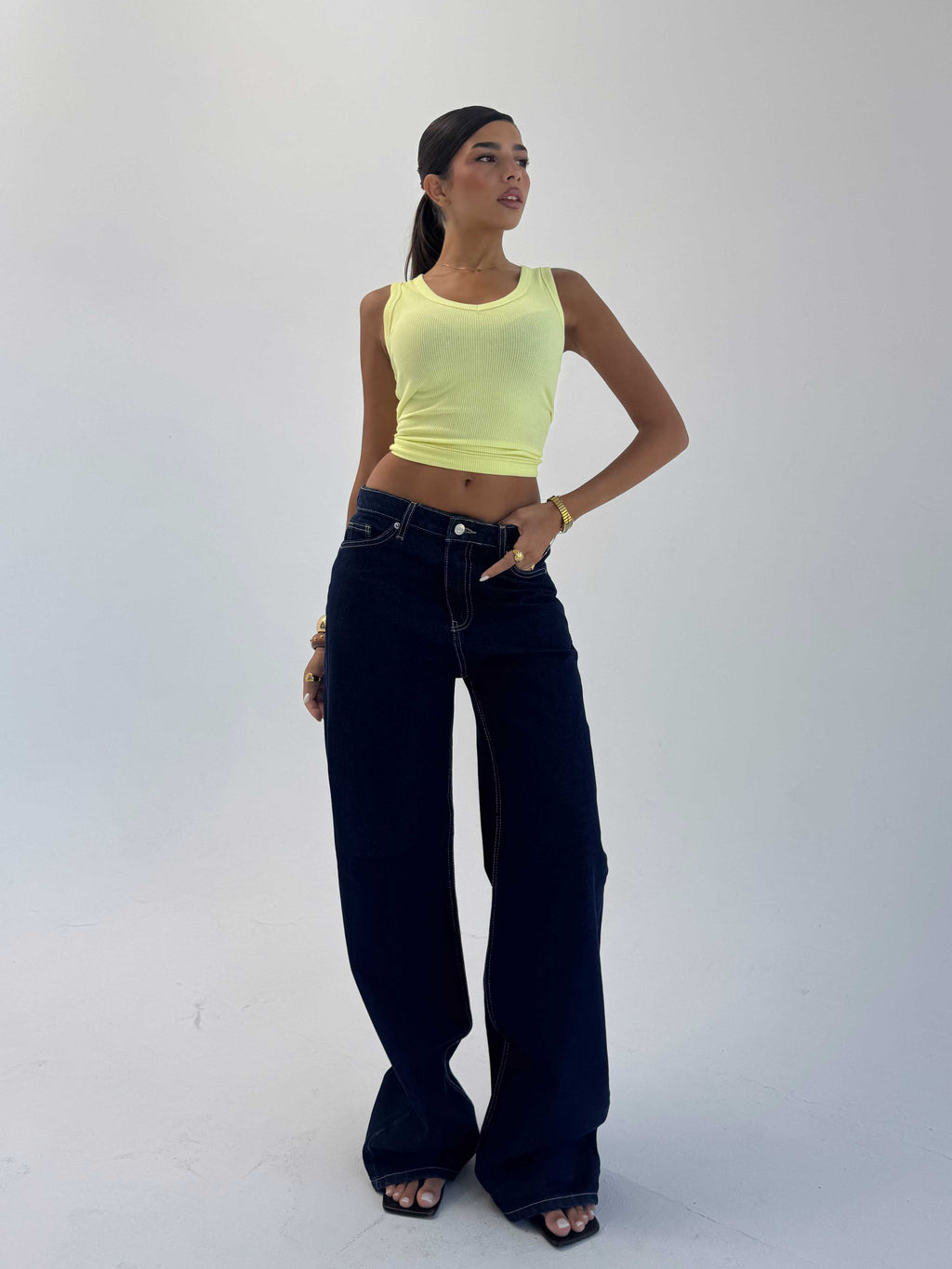 Baggy High waist Raw denim