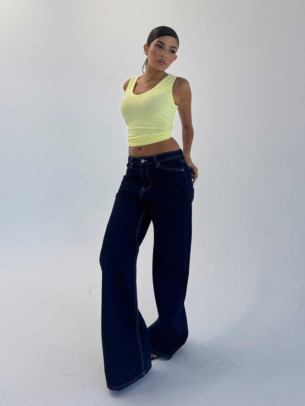 Baggy High waist Raw denim