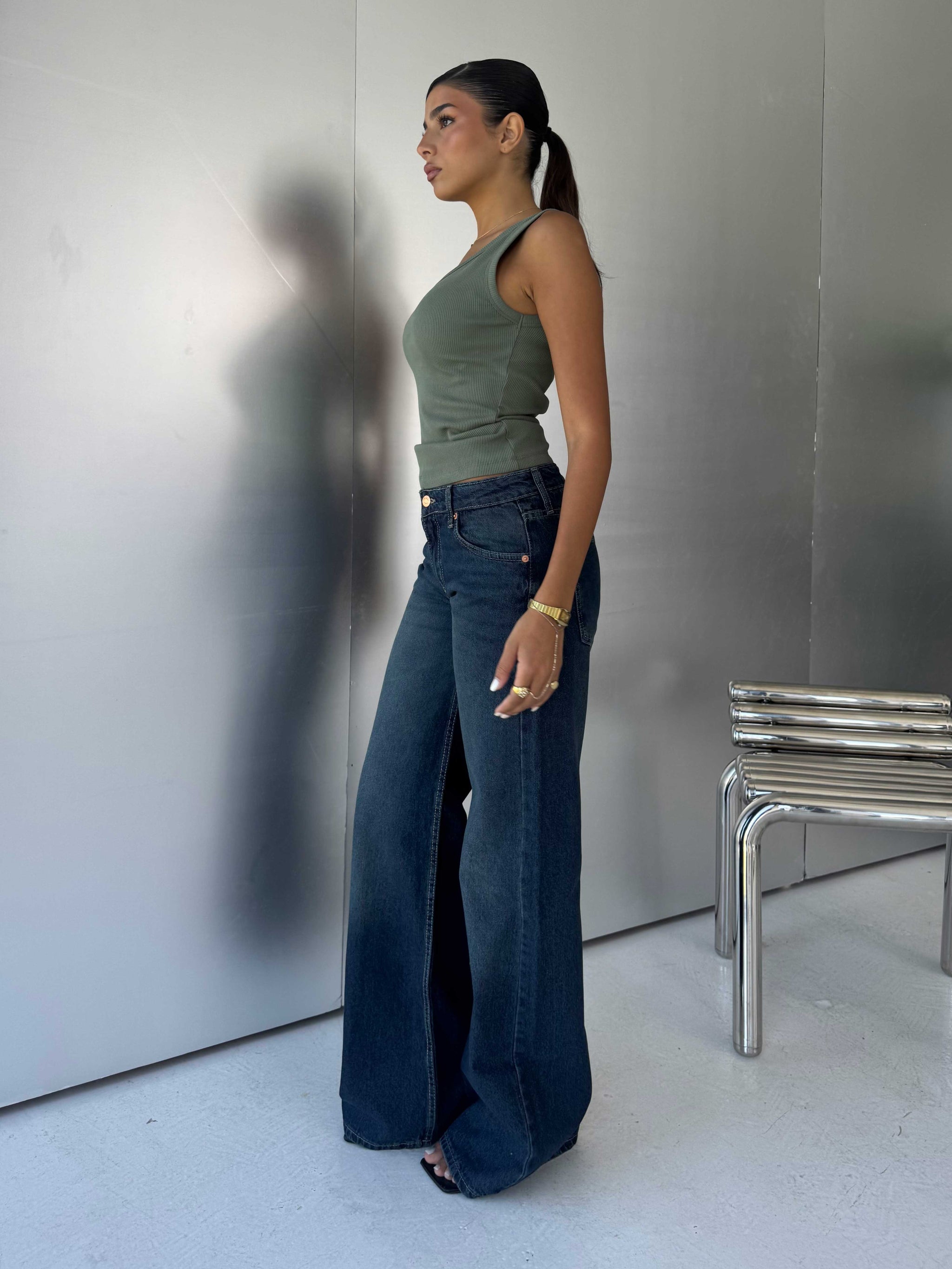 Baggy Low-Waist Deep Vintage Blue Jeans Baggy CIZARO - Cizaro Jeans