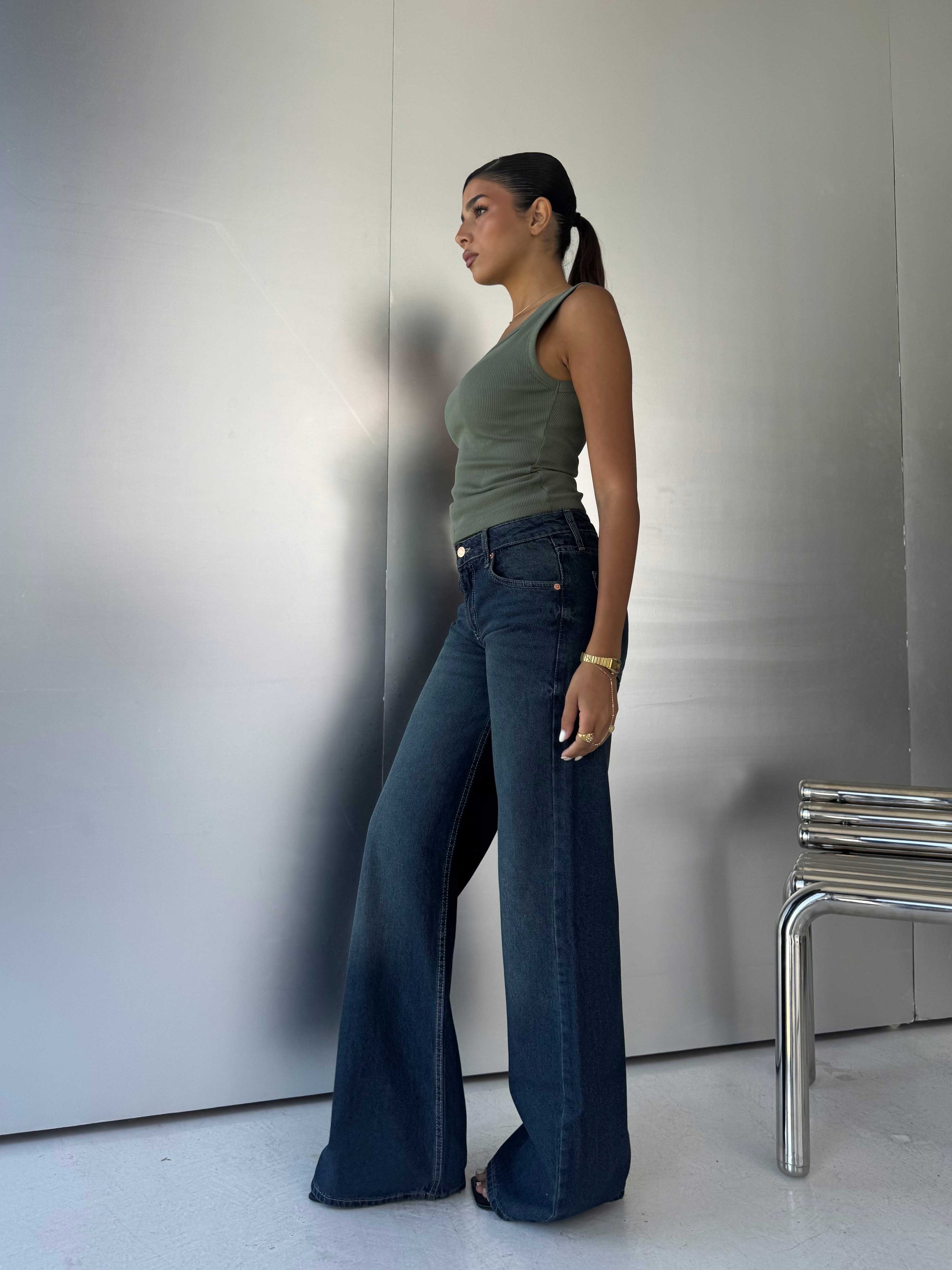 Baggy Low-Waist Deep Vintage Blue Jeans Baggy CIZARO - Cizaro Jeans