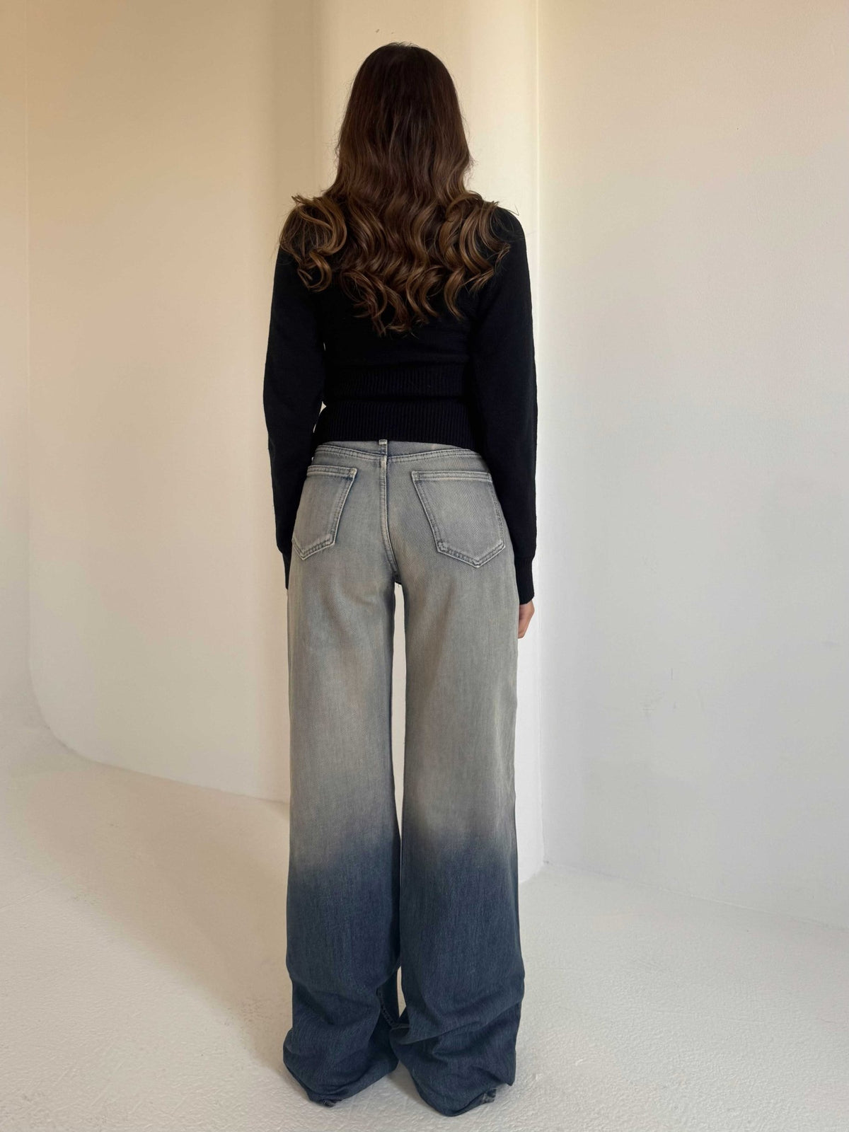 Baggy Mid-Rise Vintage Gradient Wash Jeans Baggy CIZARO - Cizaro Jeans