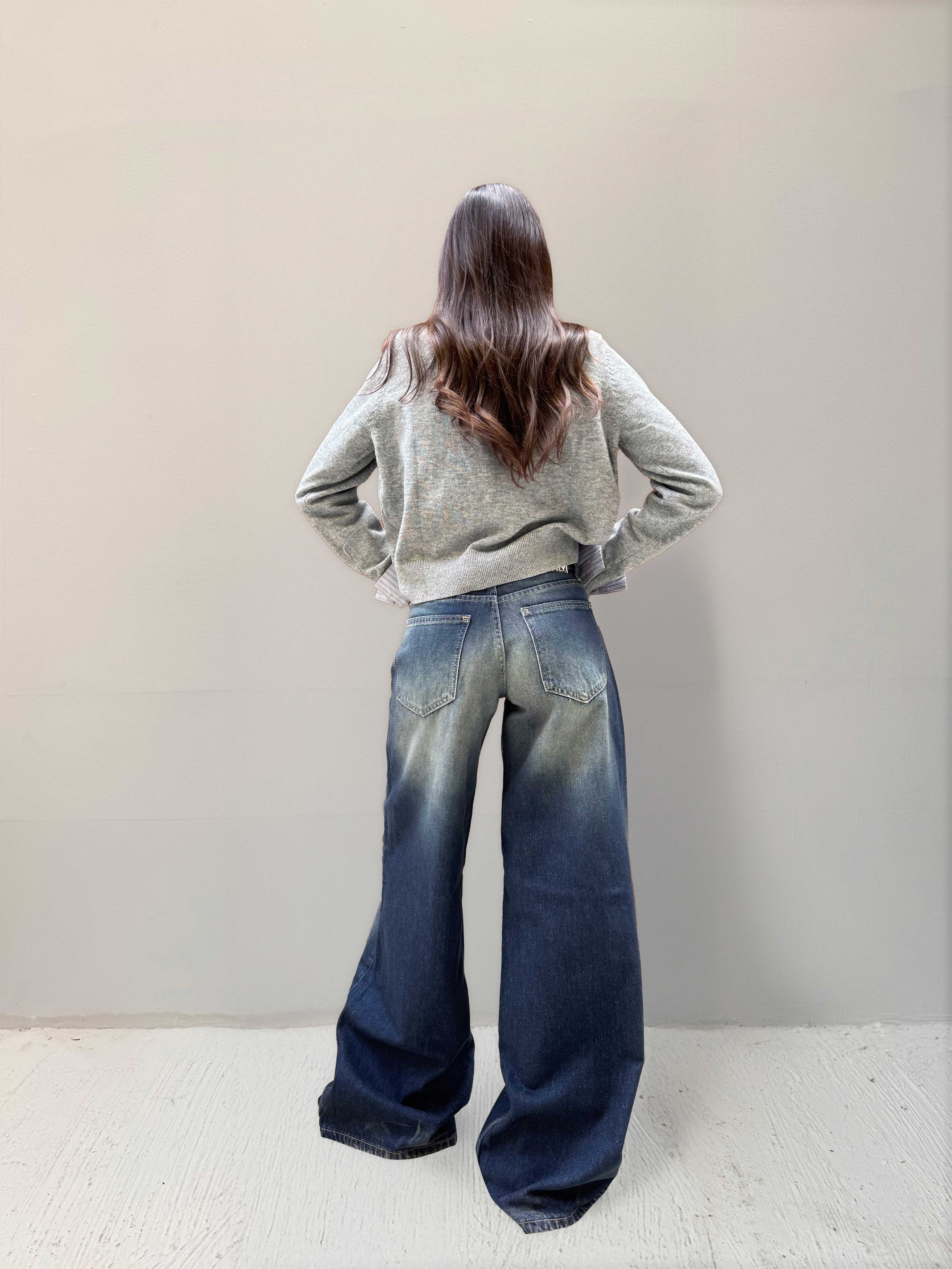 Baggy Low Waist Faded Vintage Blue Jeans